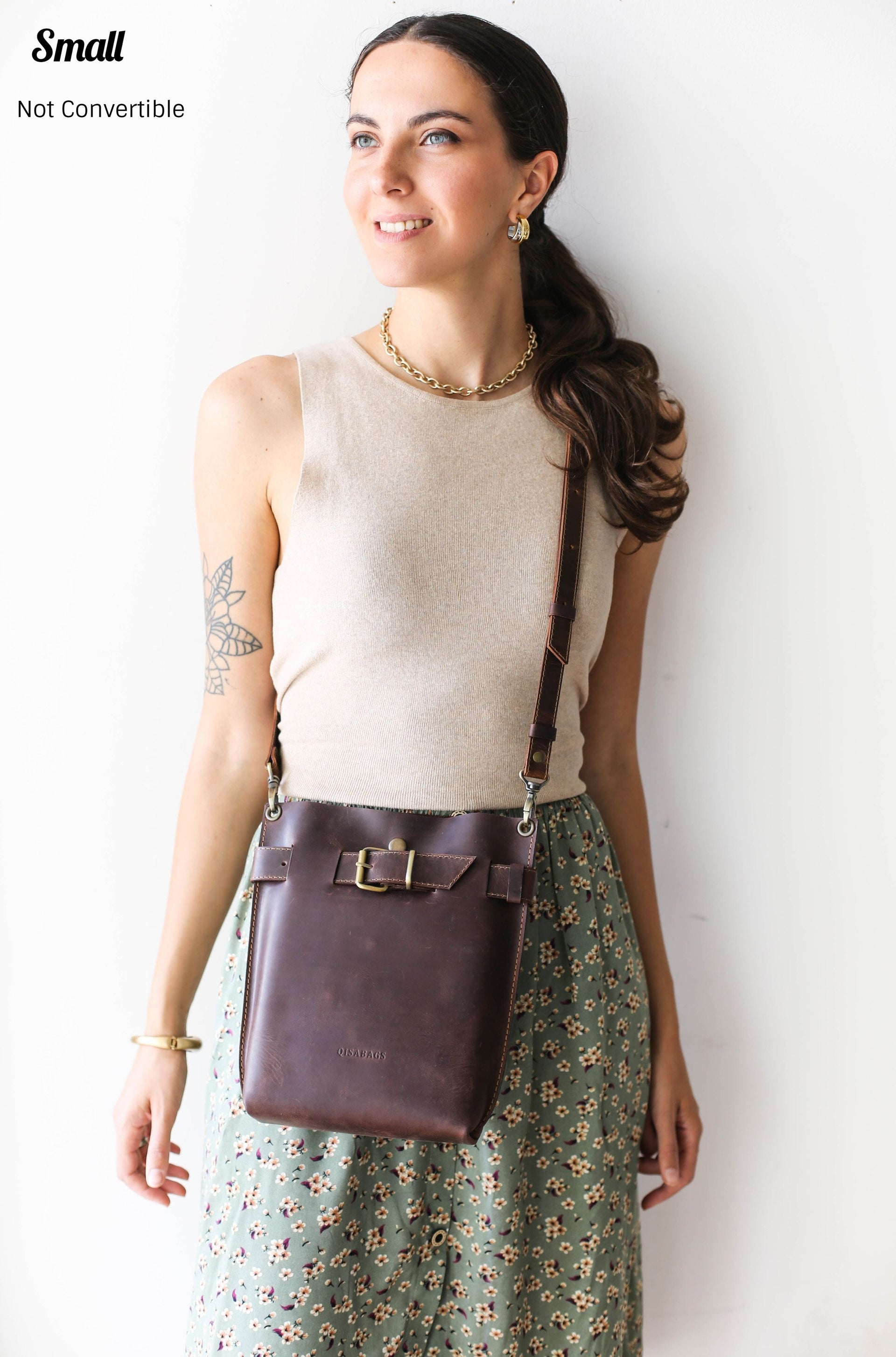 Small leather cross body bag