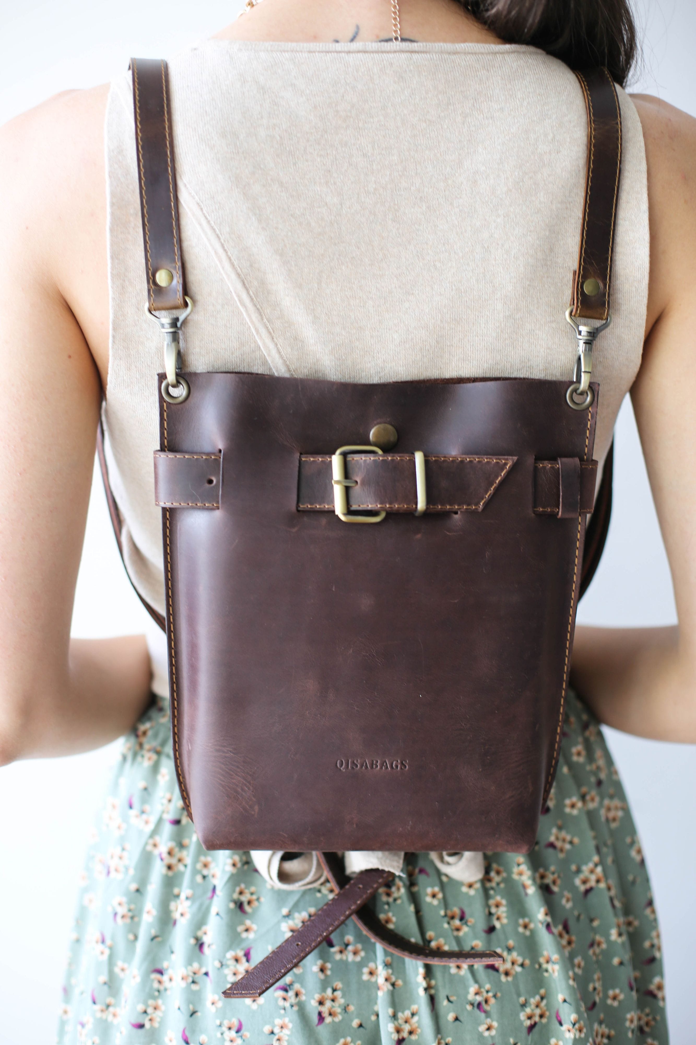 leather backpack purse