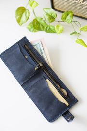 handmade leather wallet with coin pocket