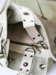 Designer Leather bag with zipper