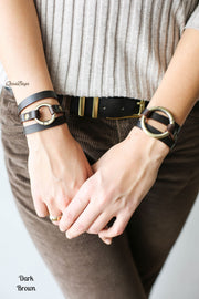 Leather O-ring bracelets