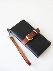 black leather wallet for women