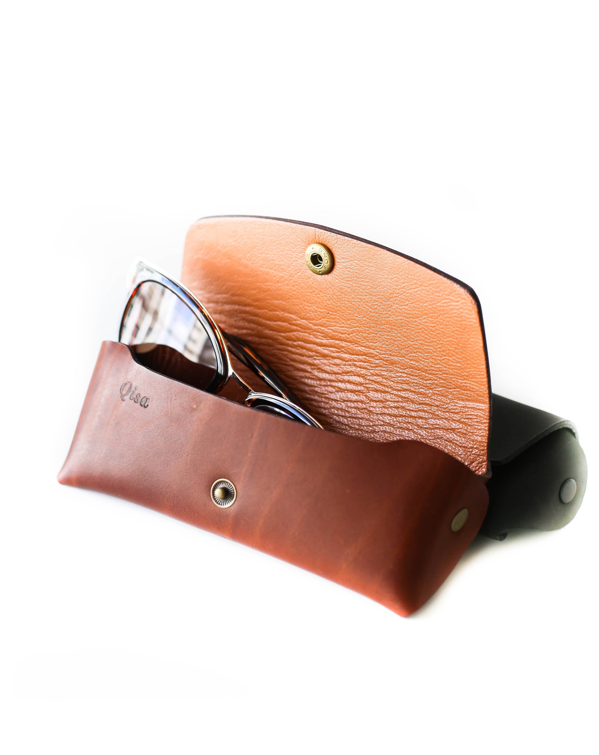 handmade leather glasses case