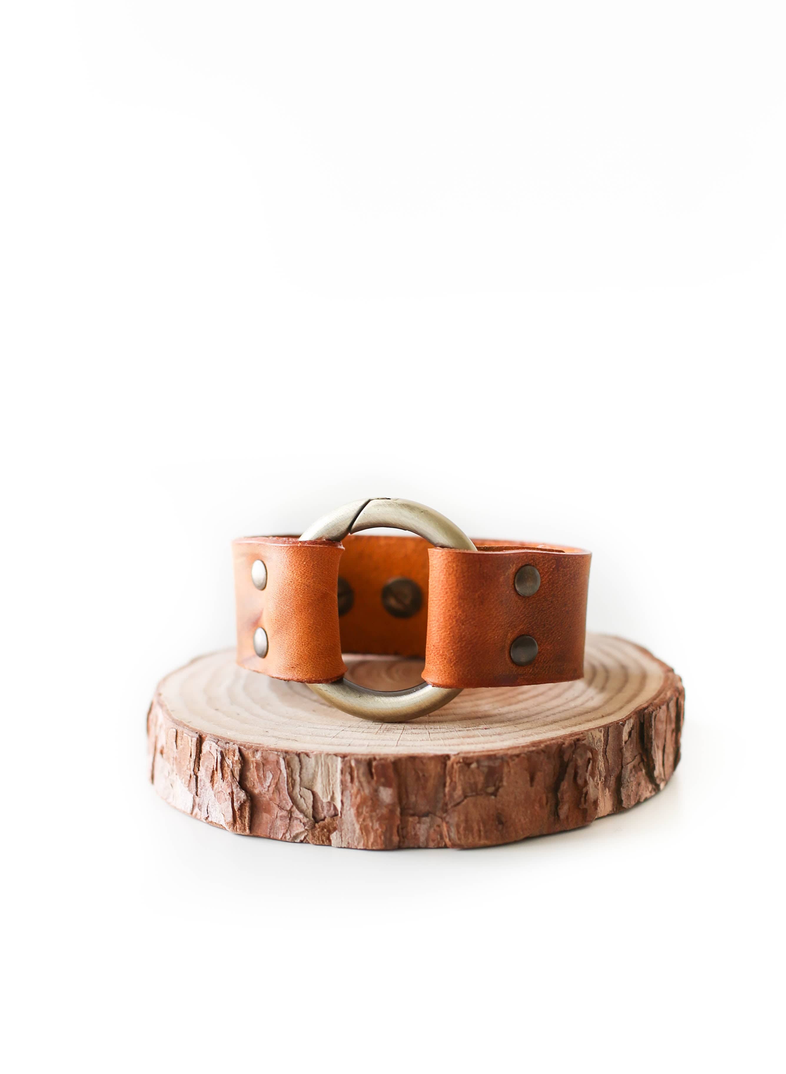 brown leather bracelet