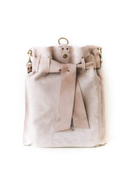 beige leather backpack 