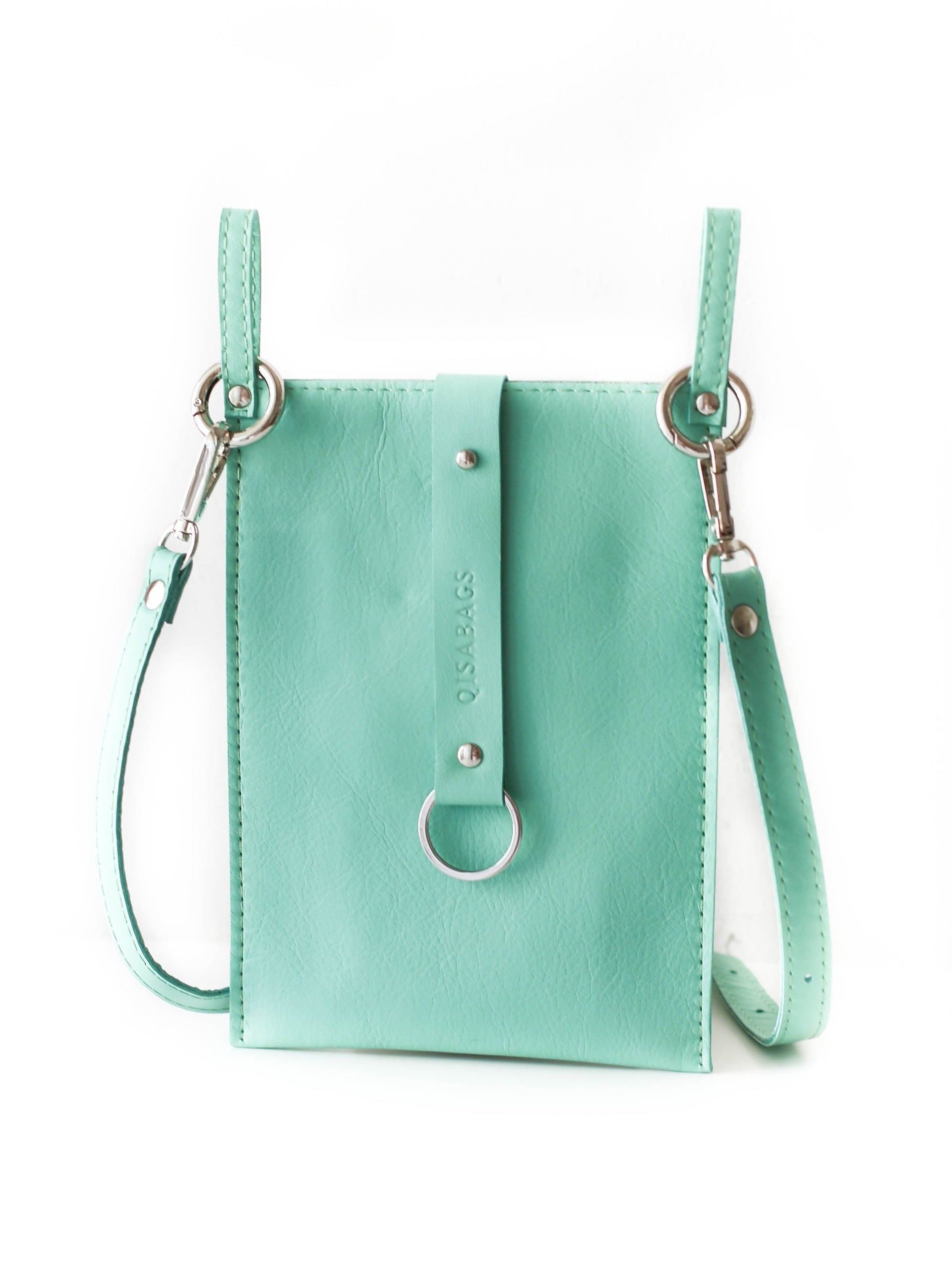 Crossbody Phone Bag | Leather Goods Leather Strap / with A Card Holder / Silver