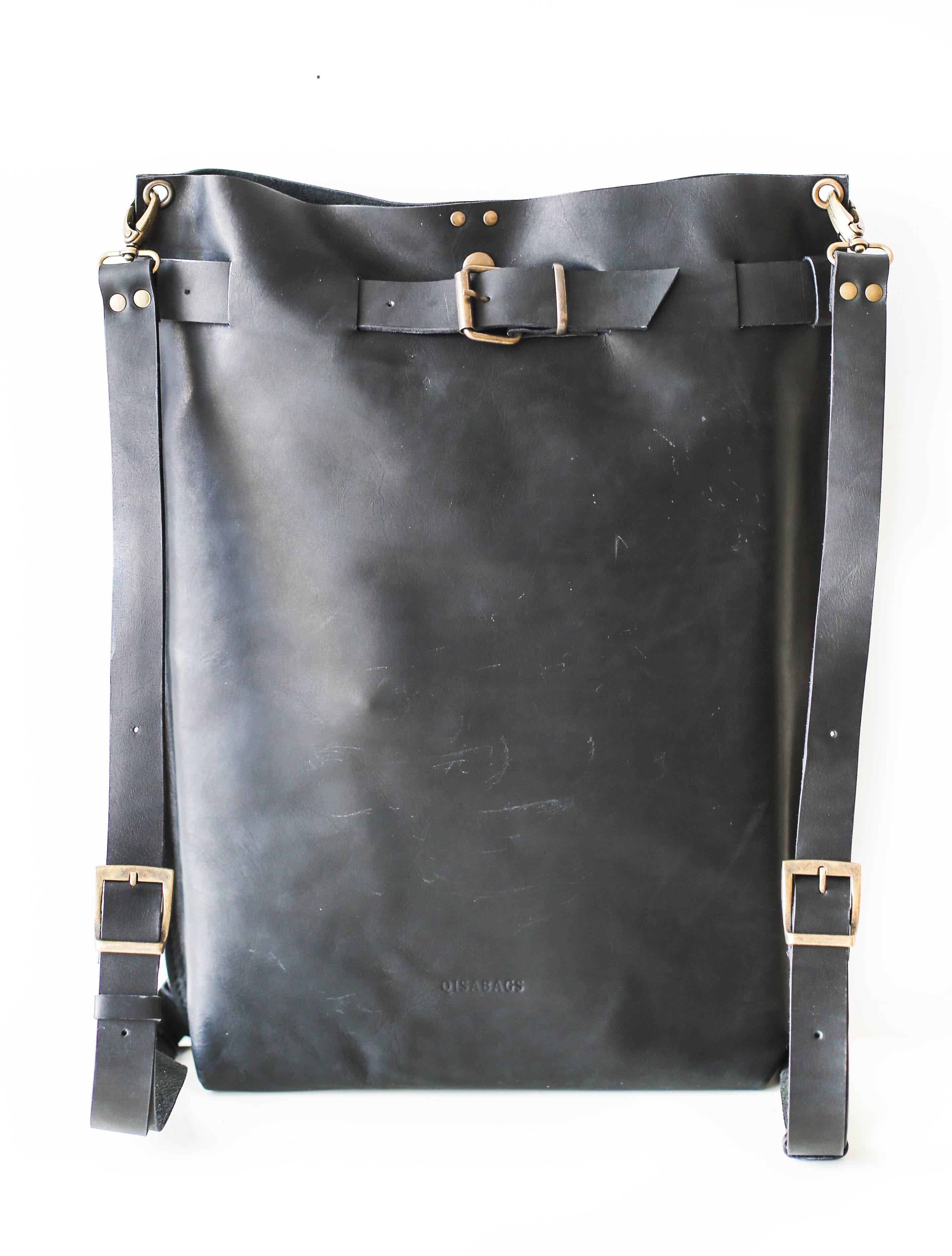 Mens leather backpack