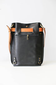 Black Leather Backpack purse