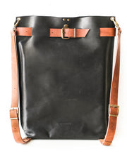 Black Leather Backpack for Men