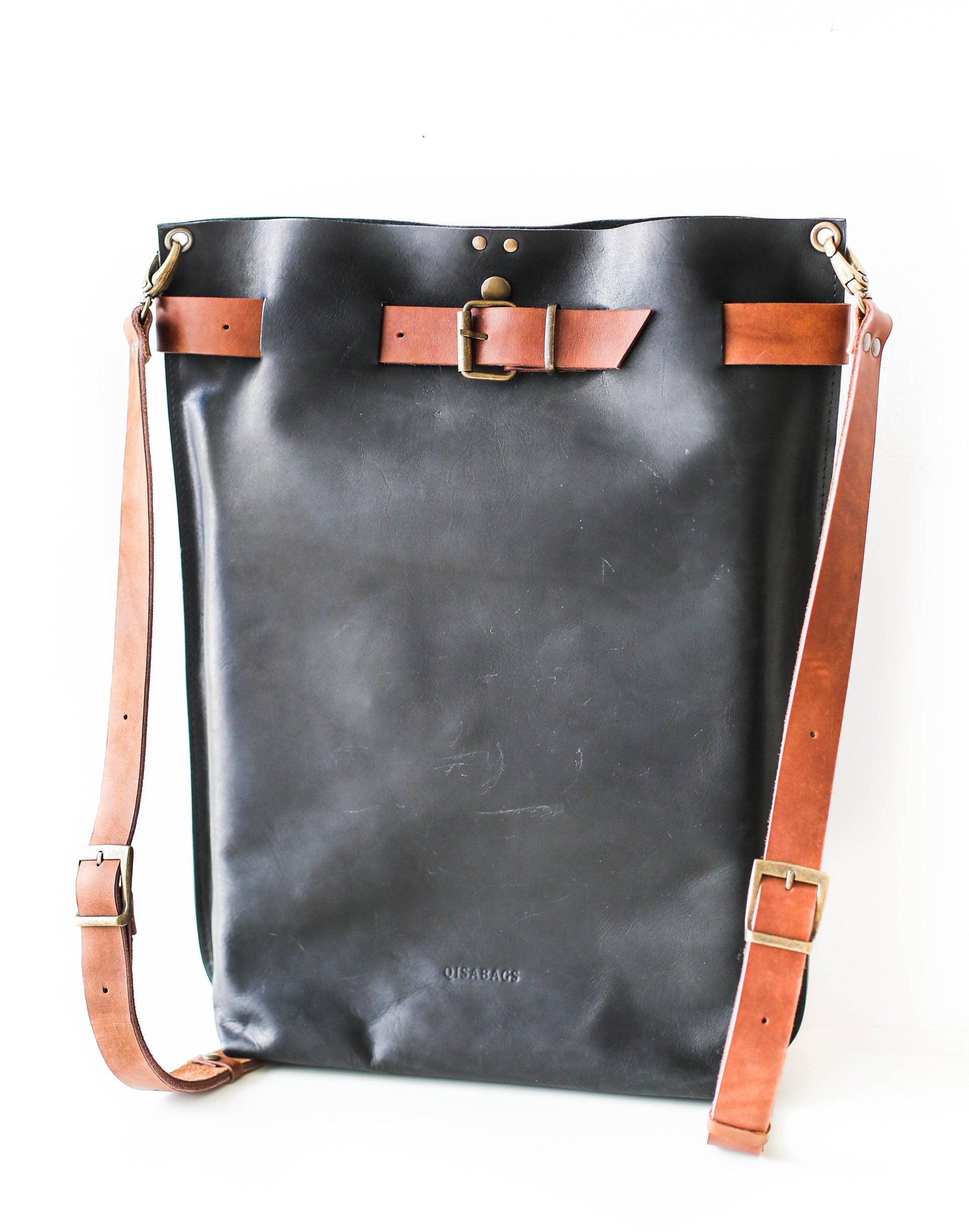 Large Black Leather Bag