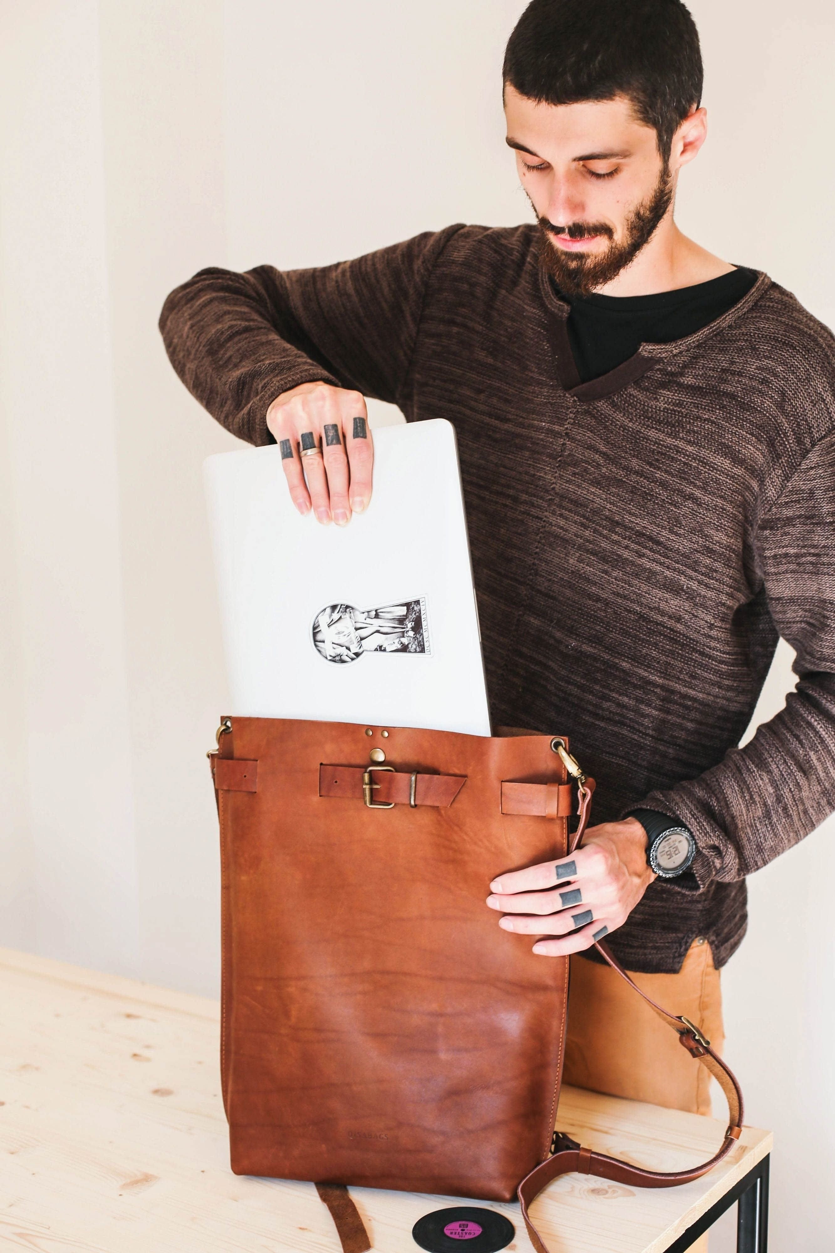 Brown Laptop Backpack for Men