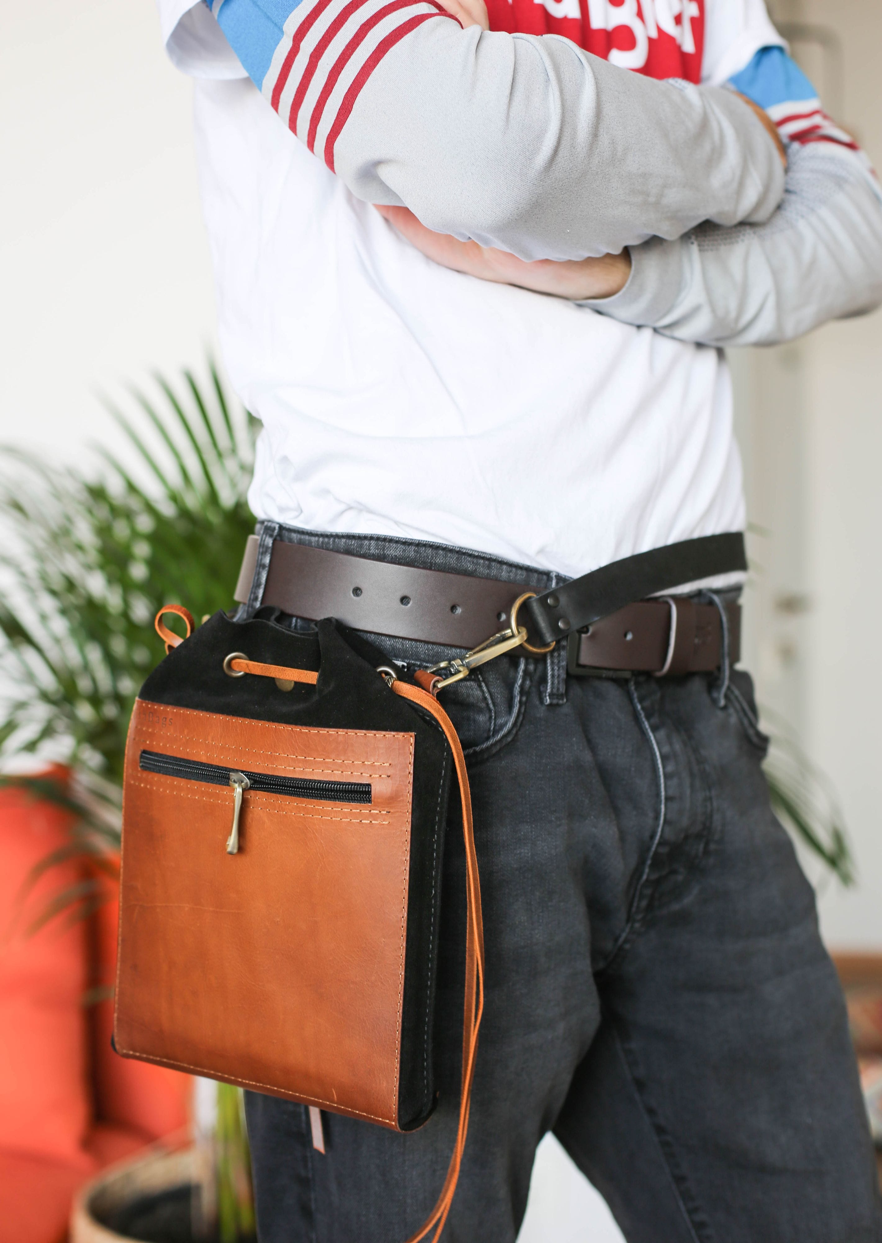 men's leather fanny packs