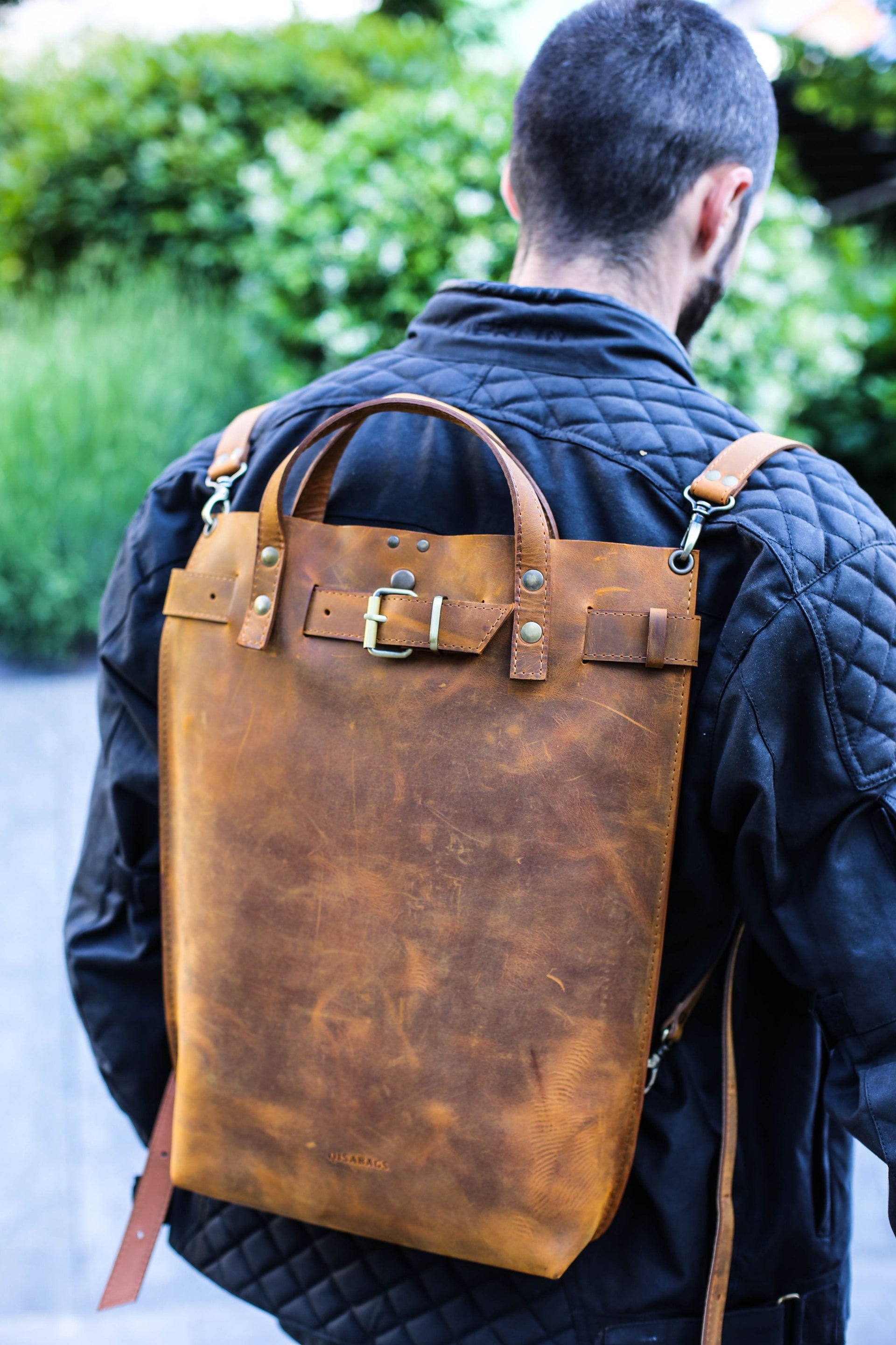 men's leather travel bag