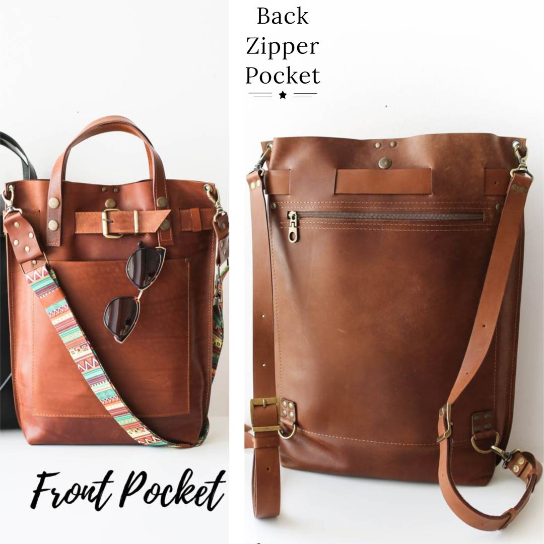 brown leather backpacks