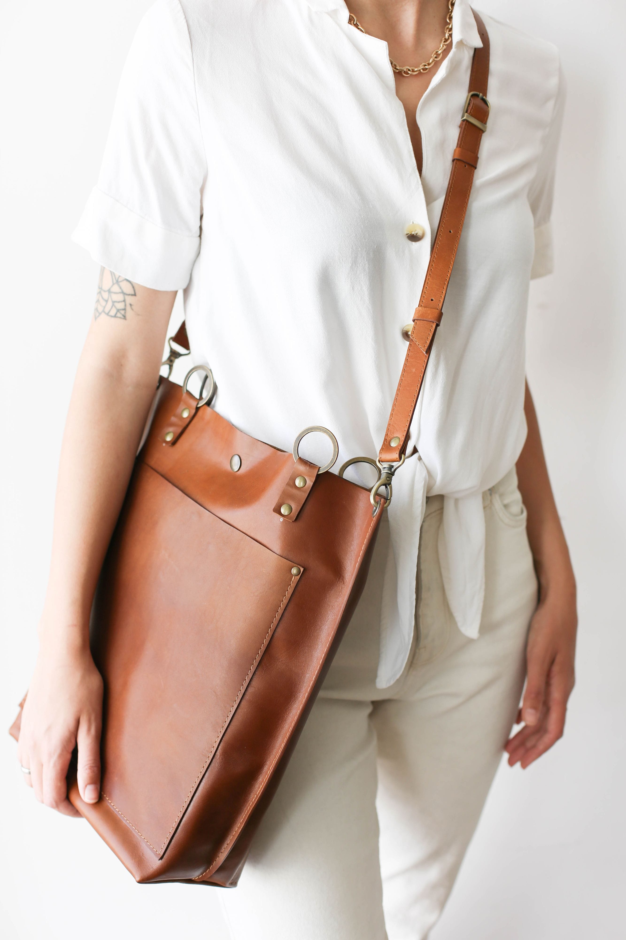 brown Leather cross body bag