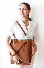 Womens brown Leather Shoulder Bag