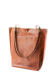 Brown large leather tote