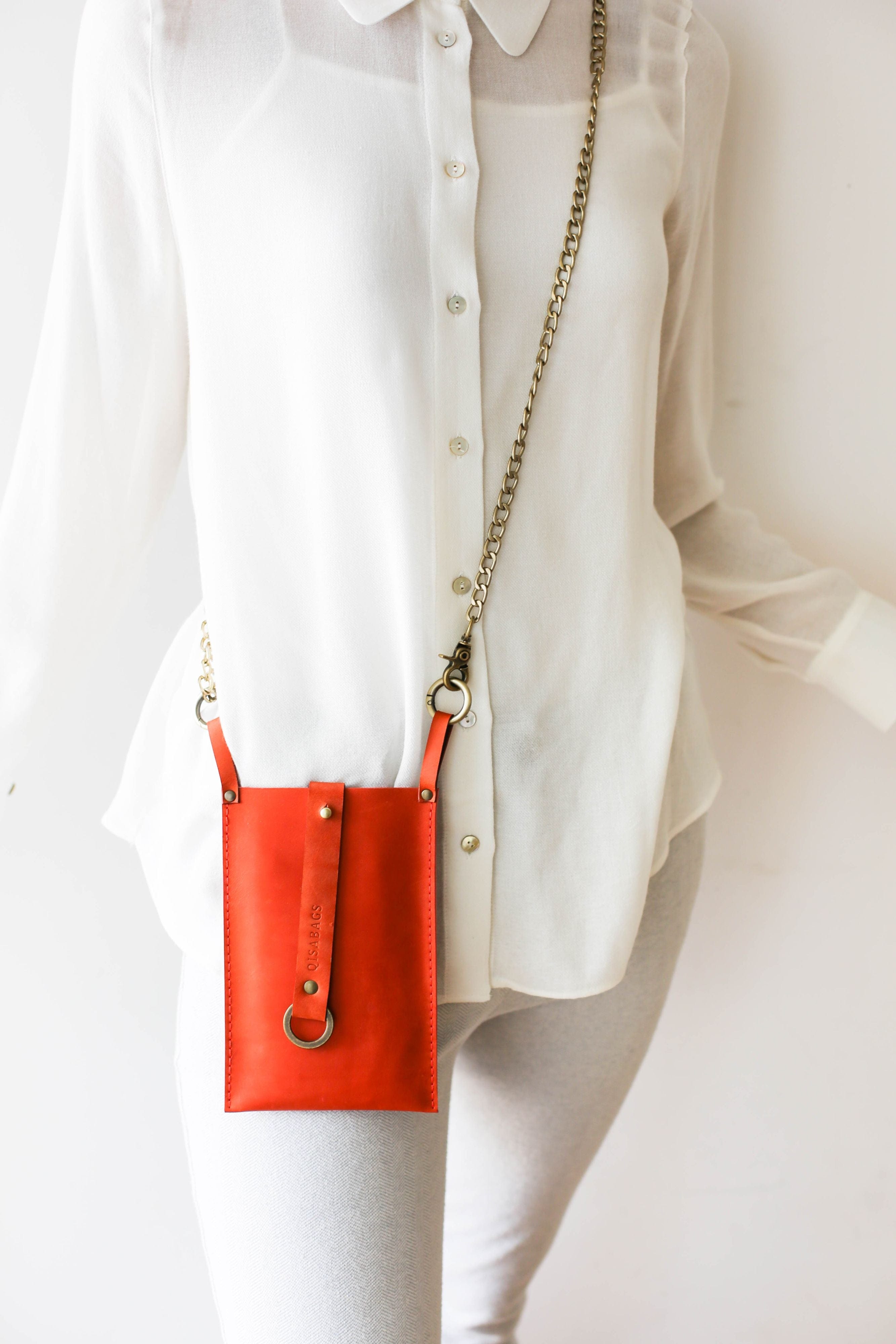 leather phone crossbody bag