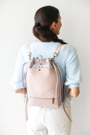 Pink Leather Backpack for women