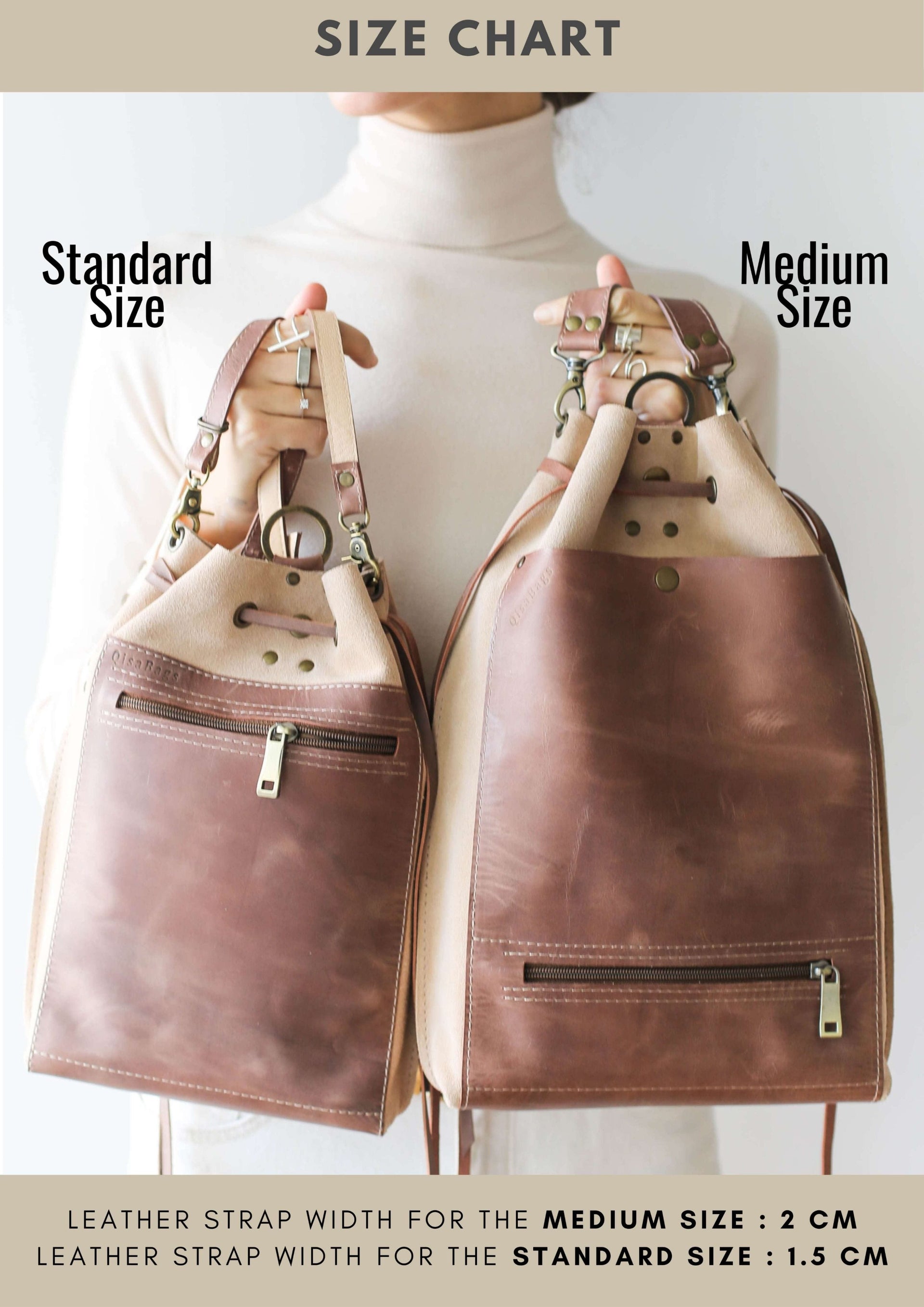 Taupe leather crossbody bags for women