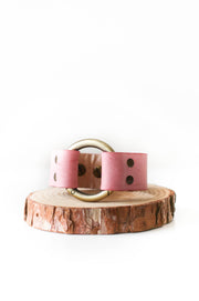 Pink Leather Cuff Bracelet