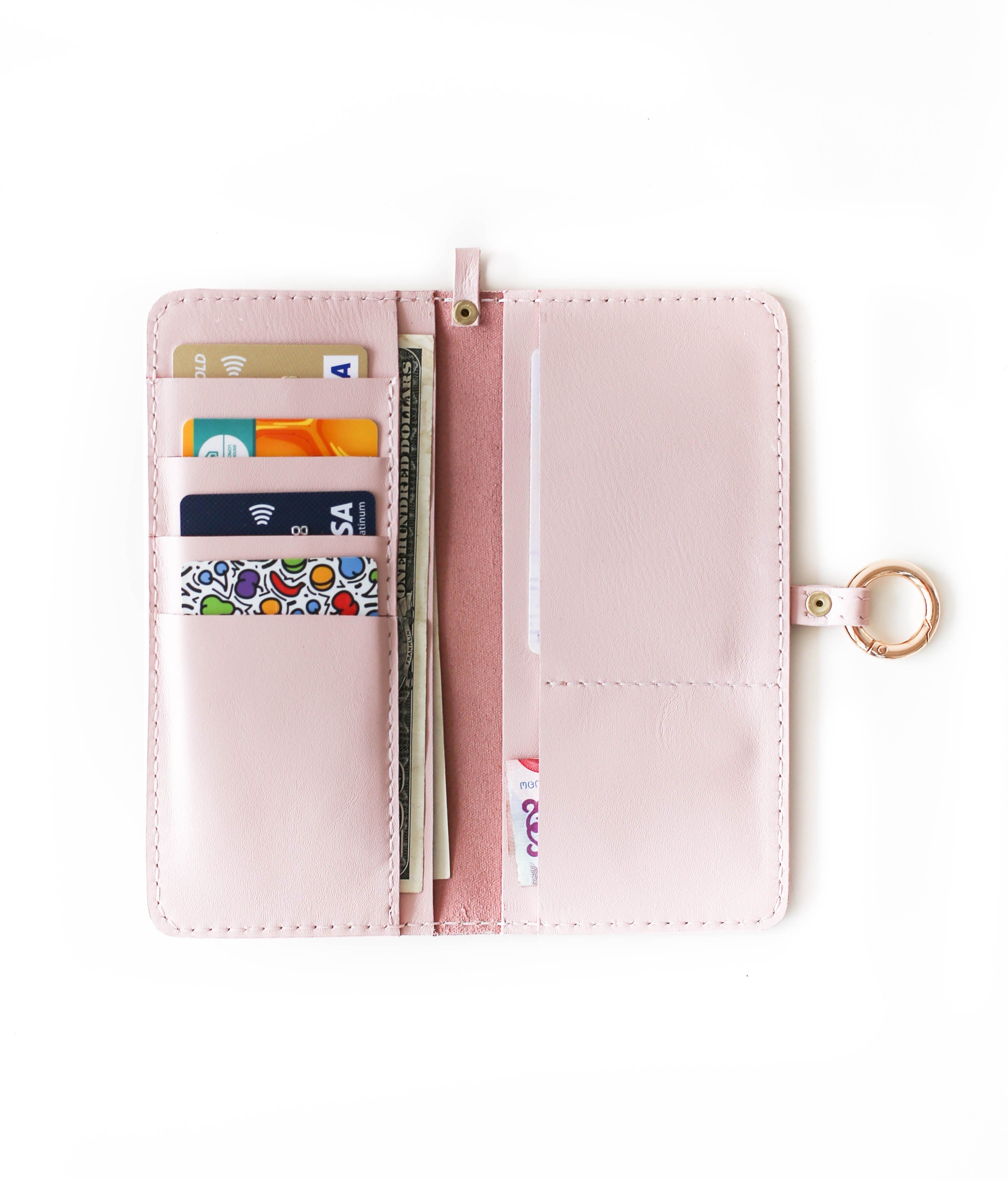 Pink leather wallet