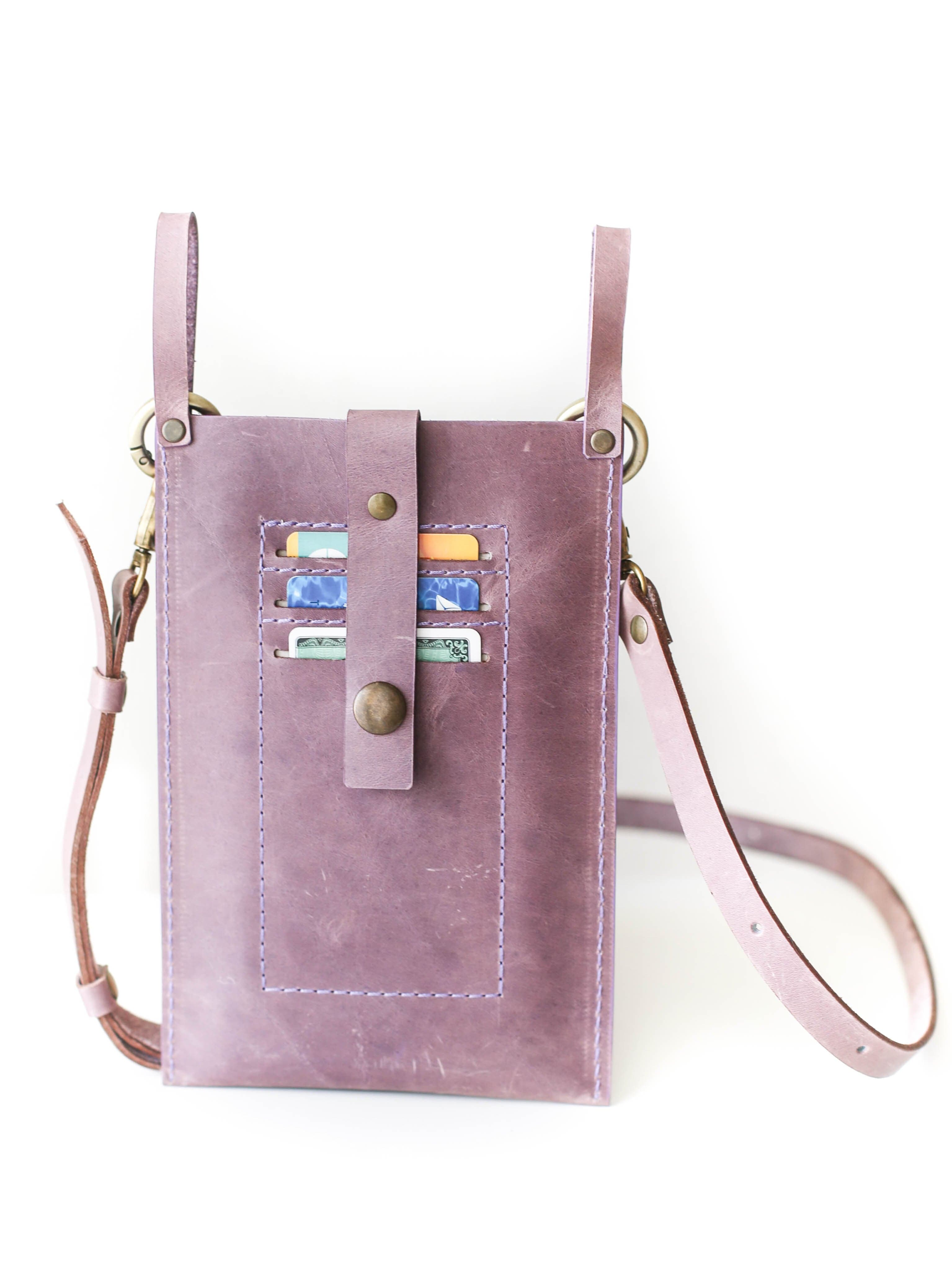 Collage Art cross body purse - earth, purple and copper | Nancy Wilder  Wearable Art