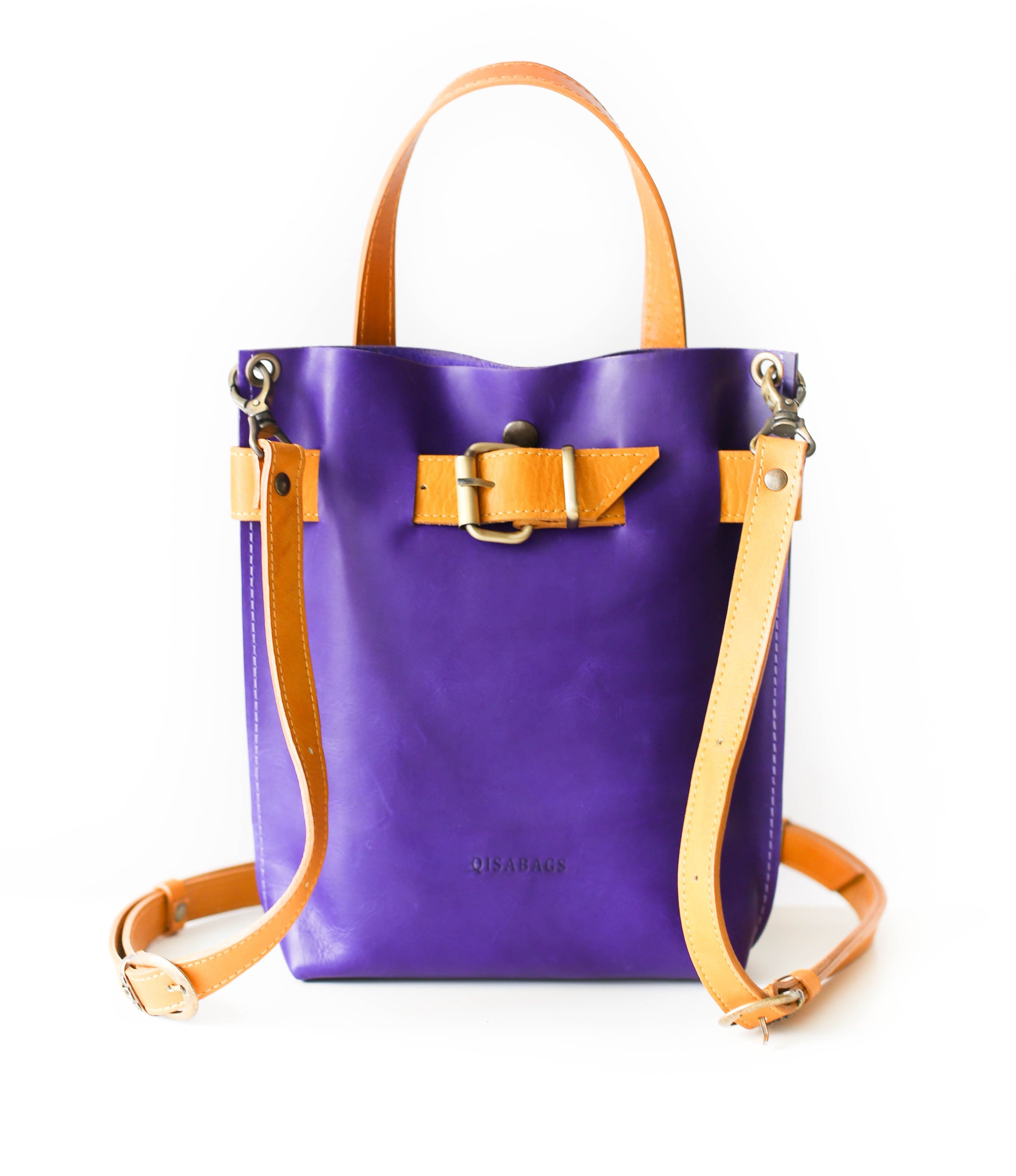 Purple leather bag