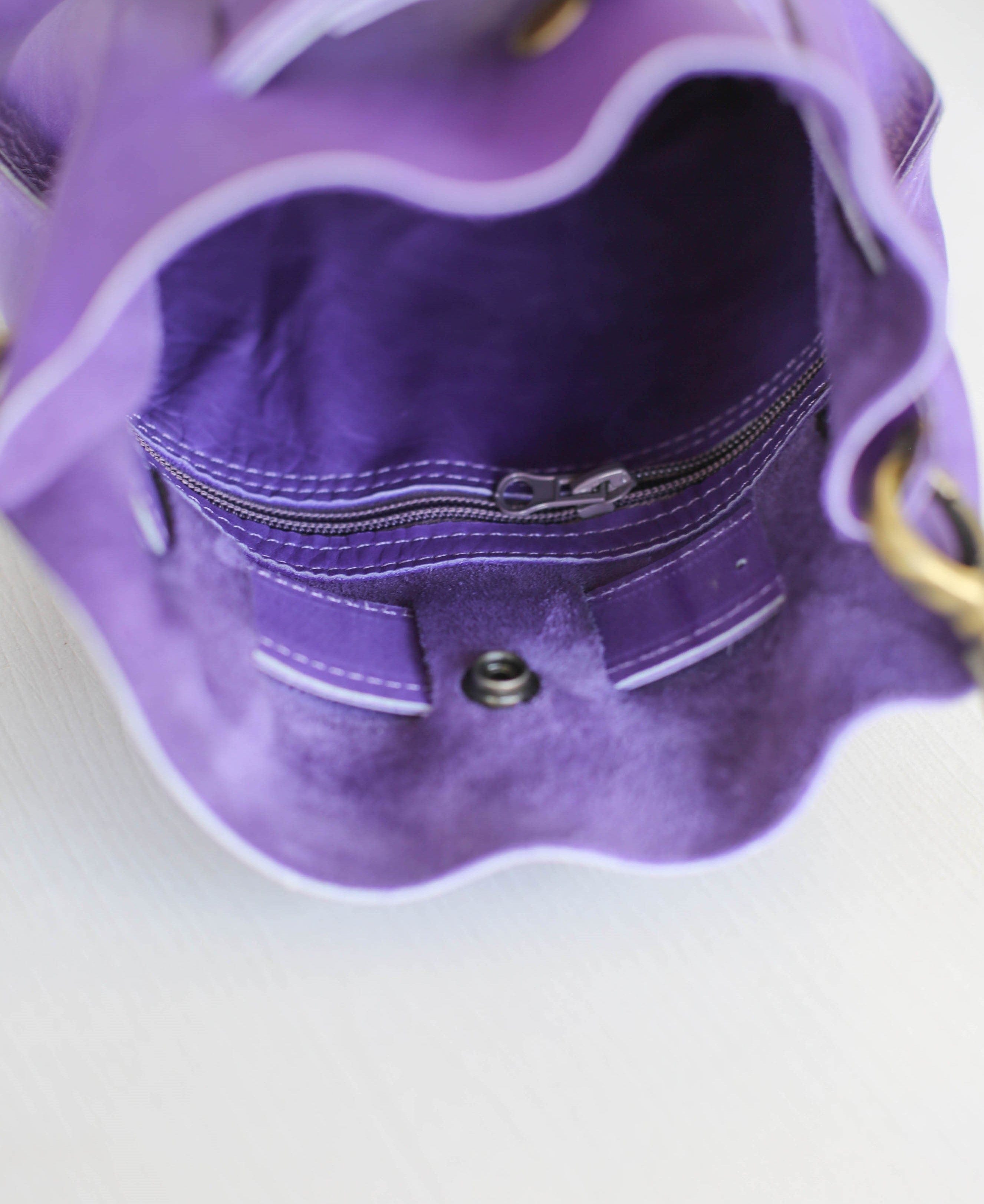 Purple Mini Leather Backpack (dual color)