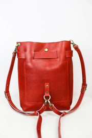 red leather shoulder bag