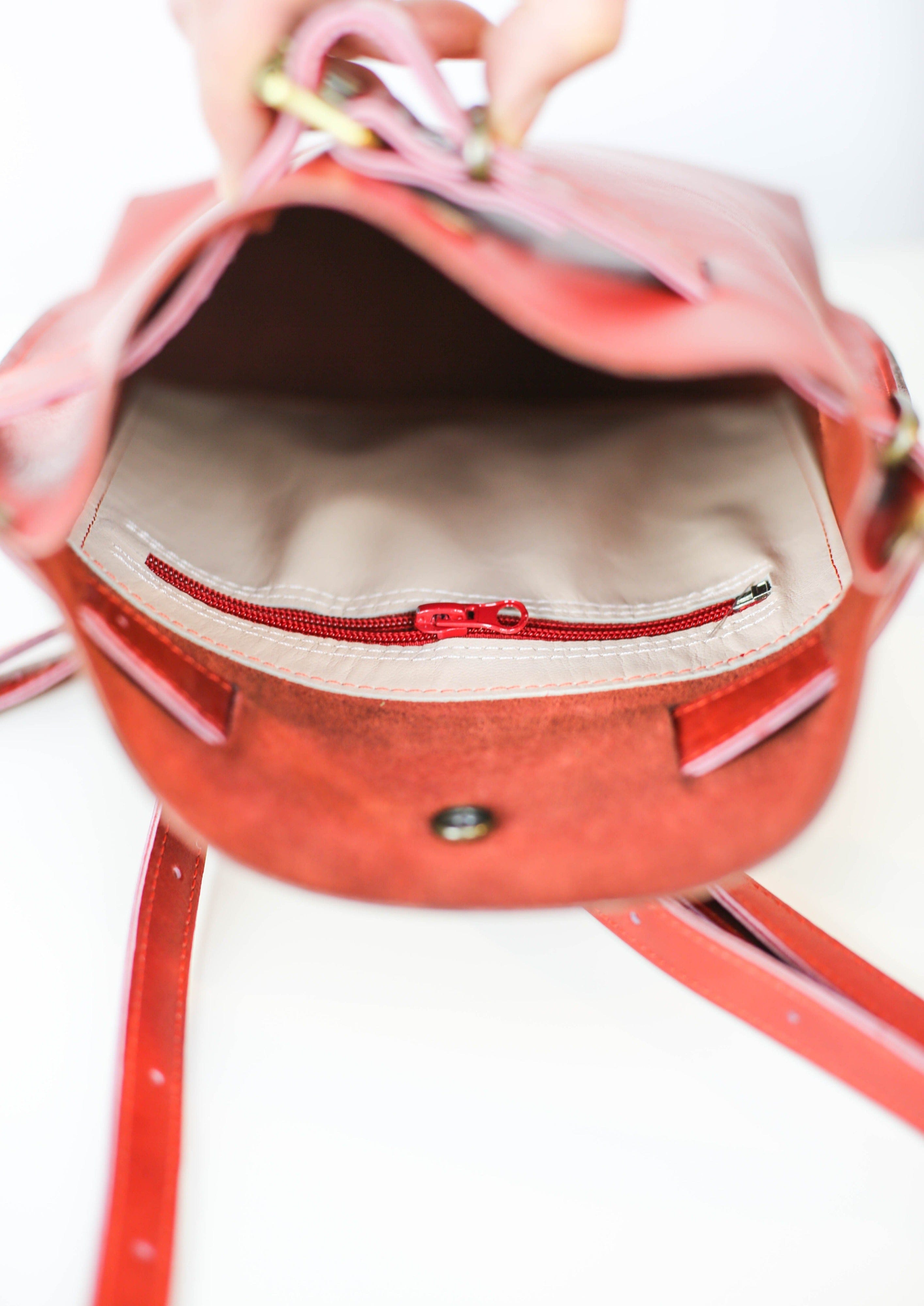 Interior pocket of a designer bag