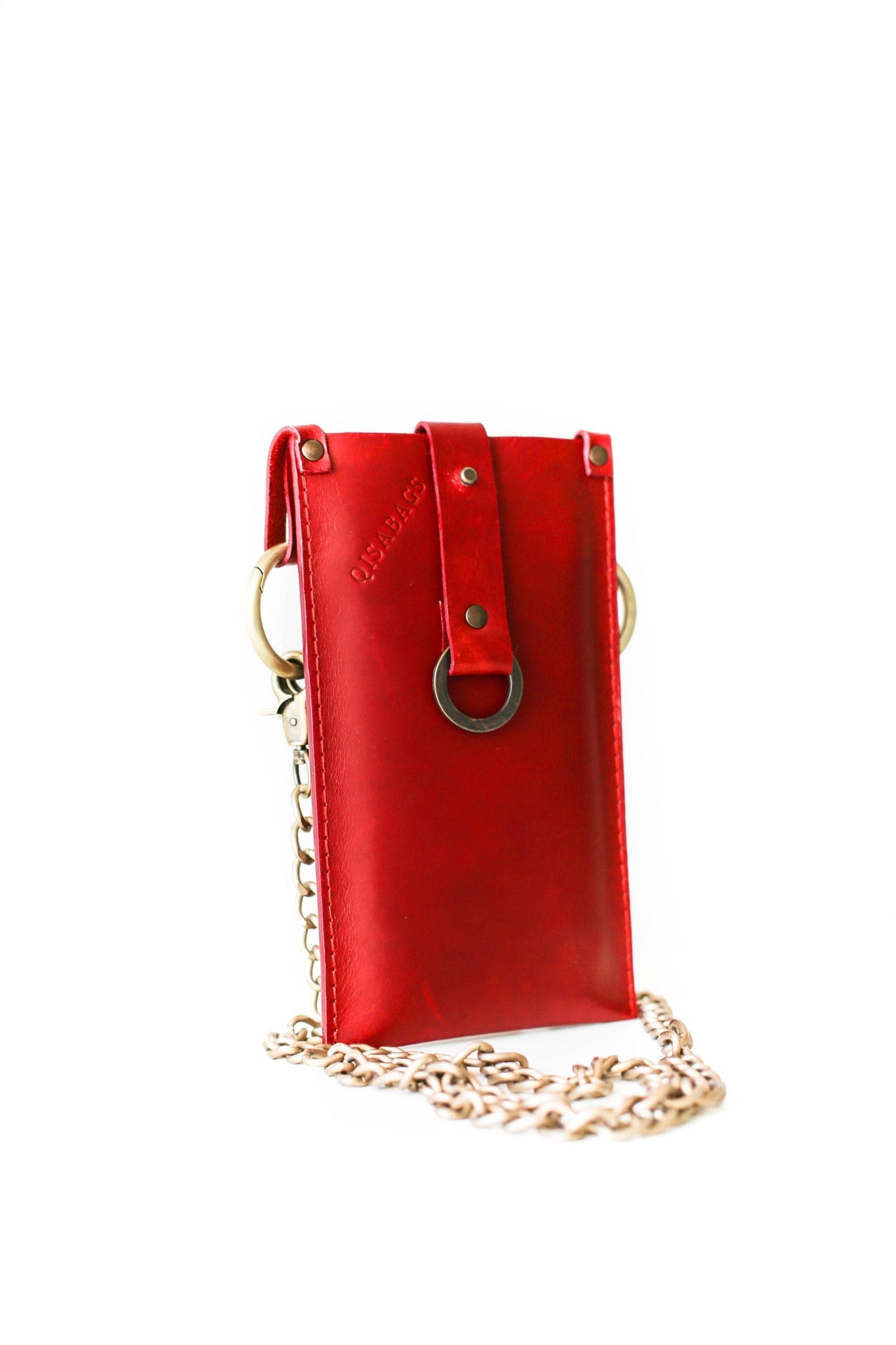 Designer leather bag for phone