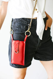 Red Leather Phone Bag