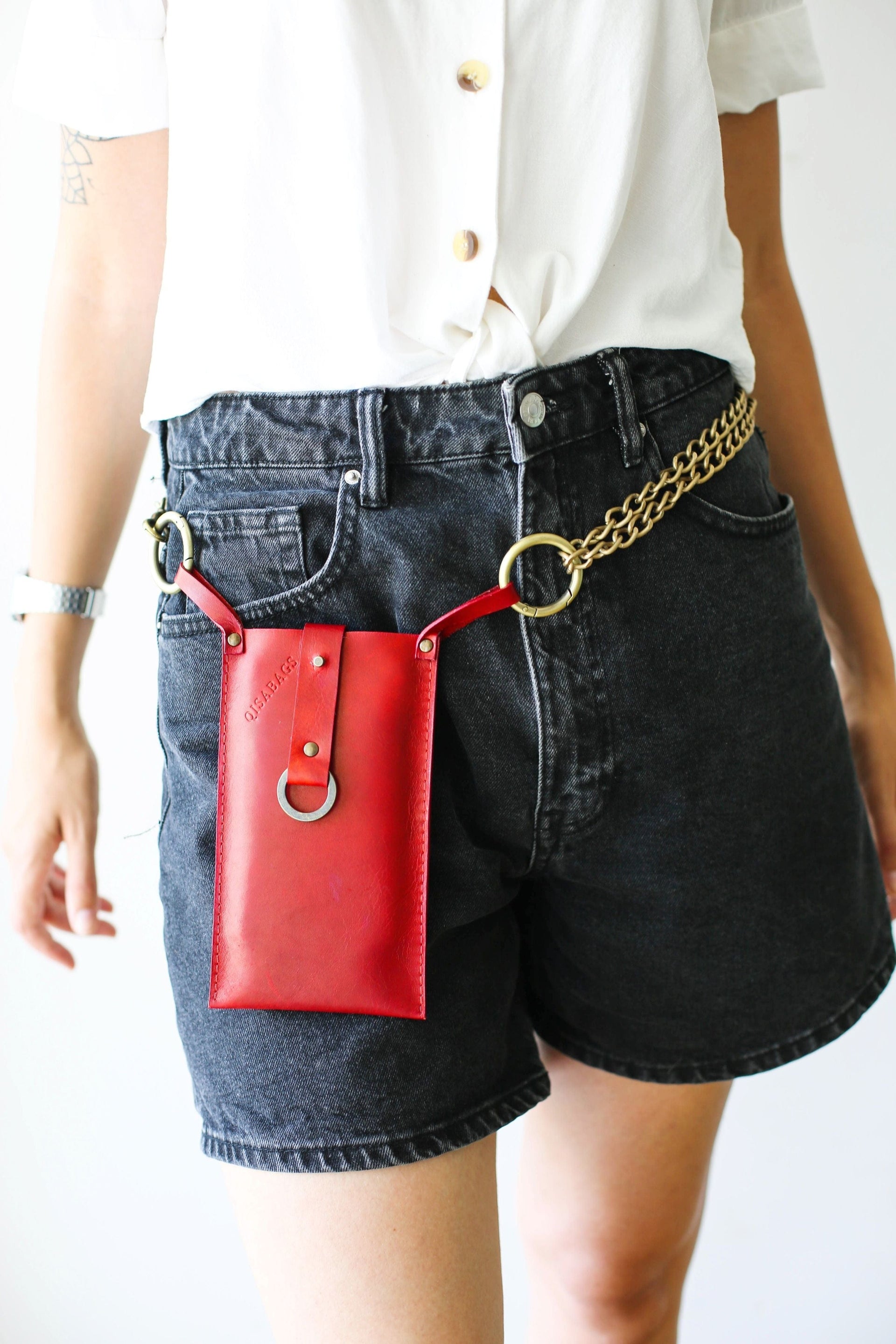 Small Hip Leather Bag