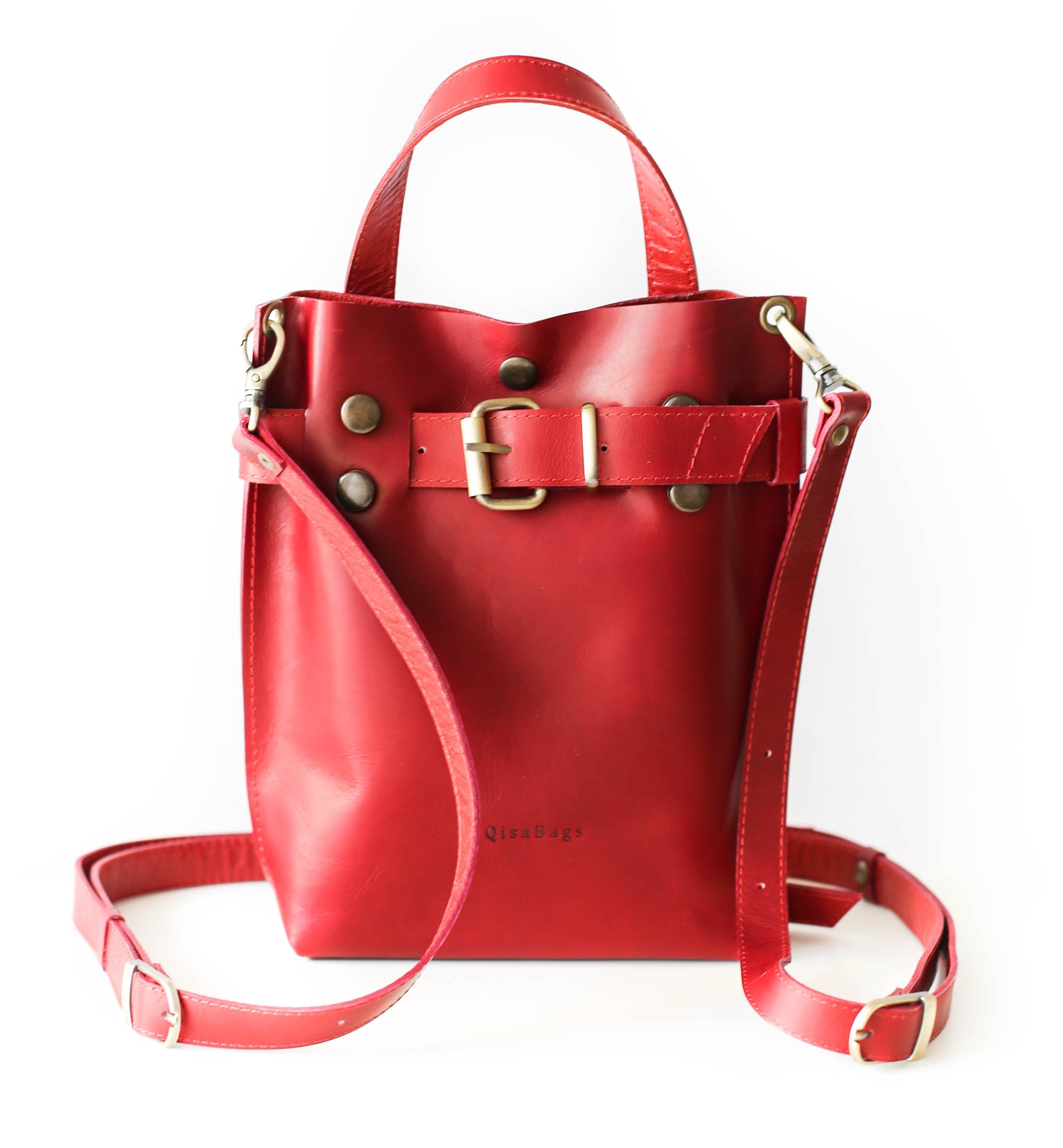 Red leather bag