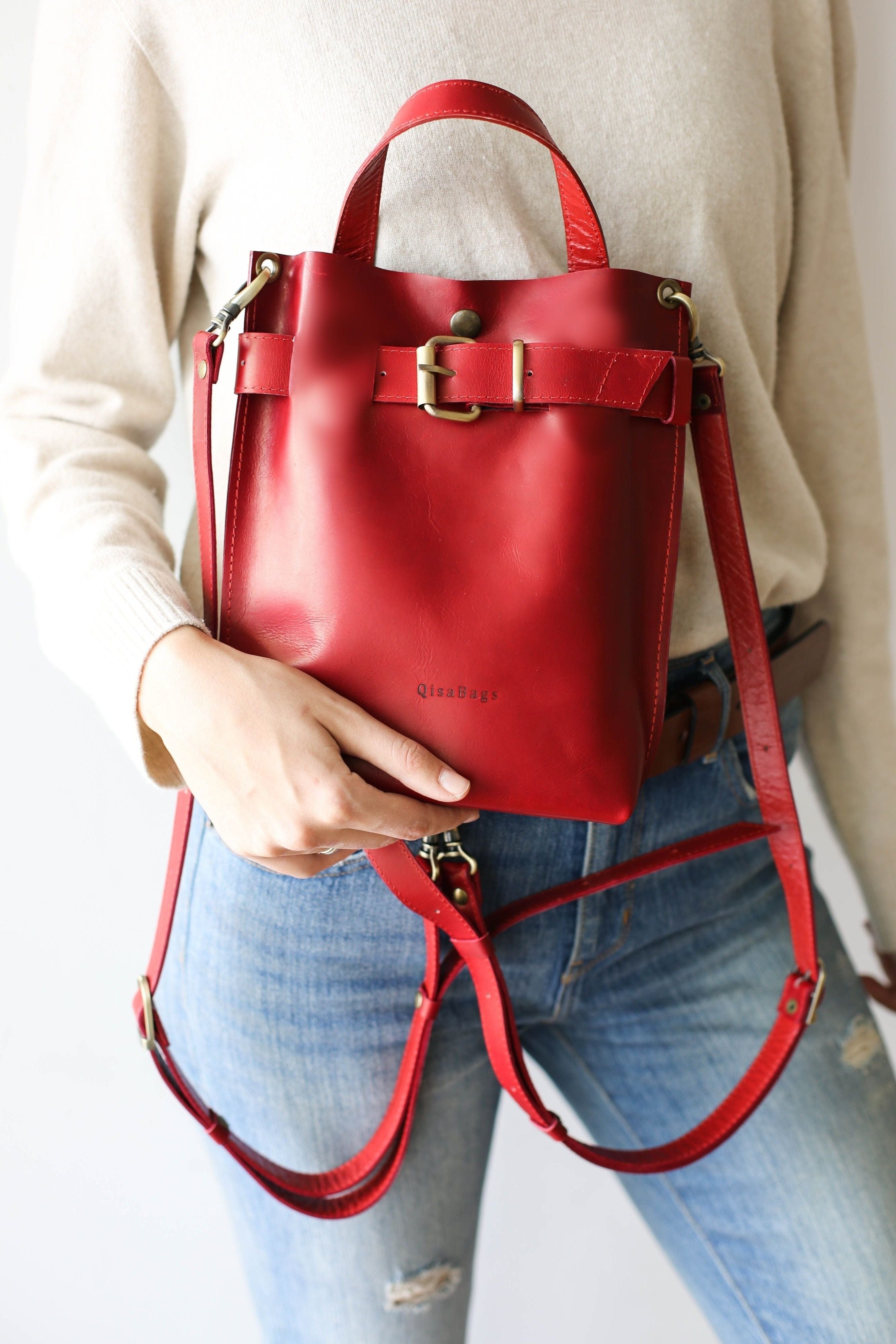 Red Leather Handbag