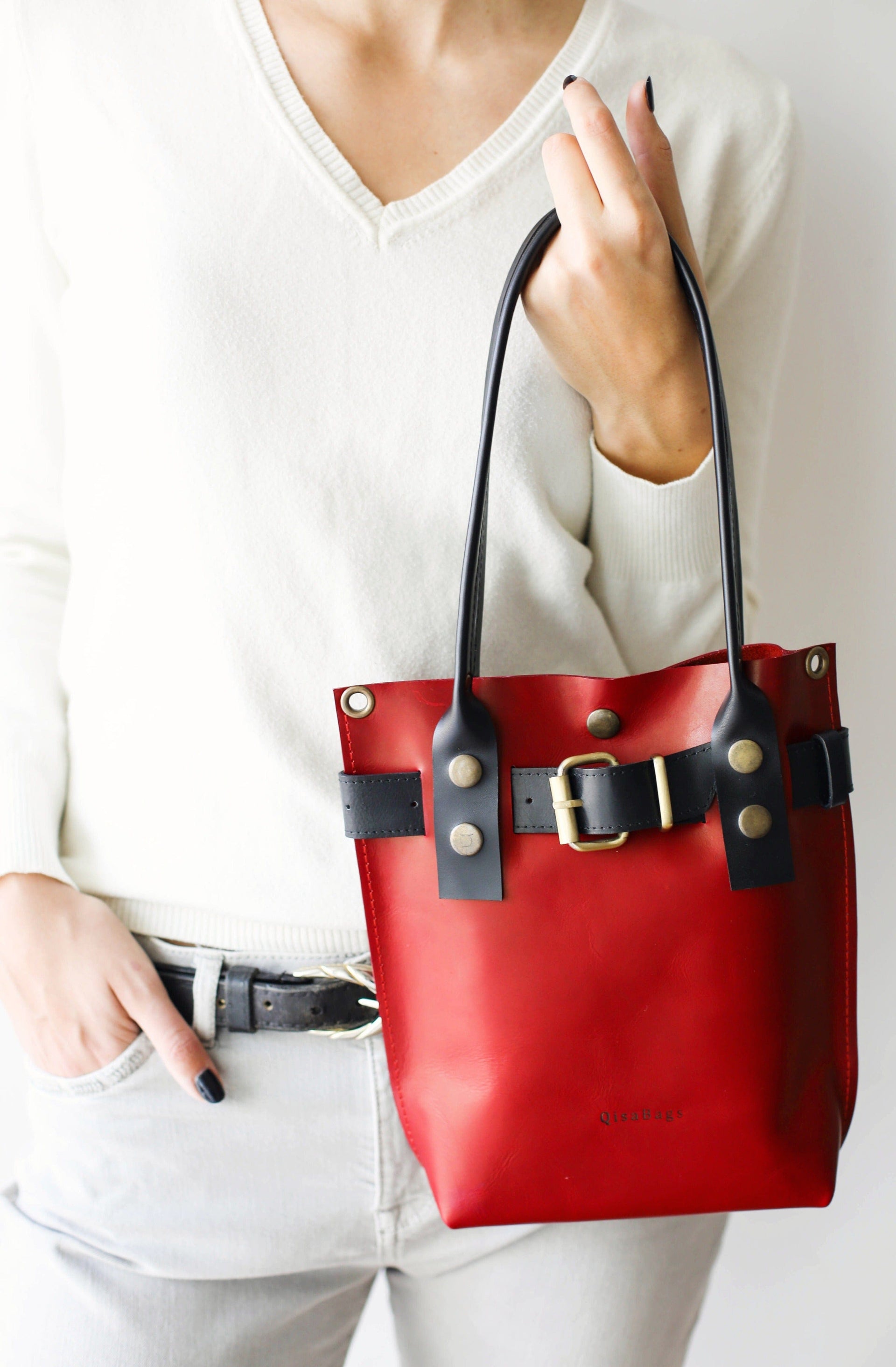 Red Leather purse