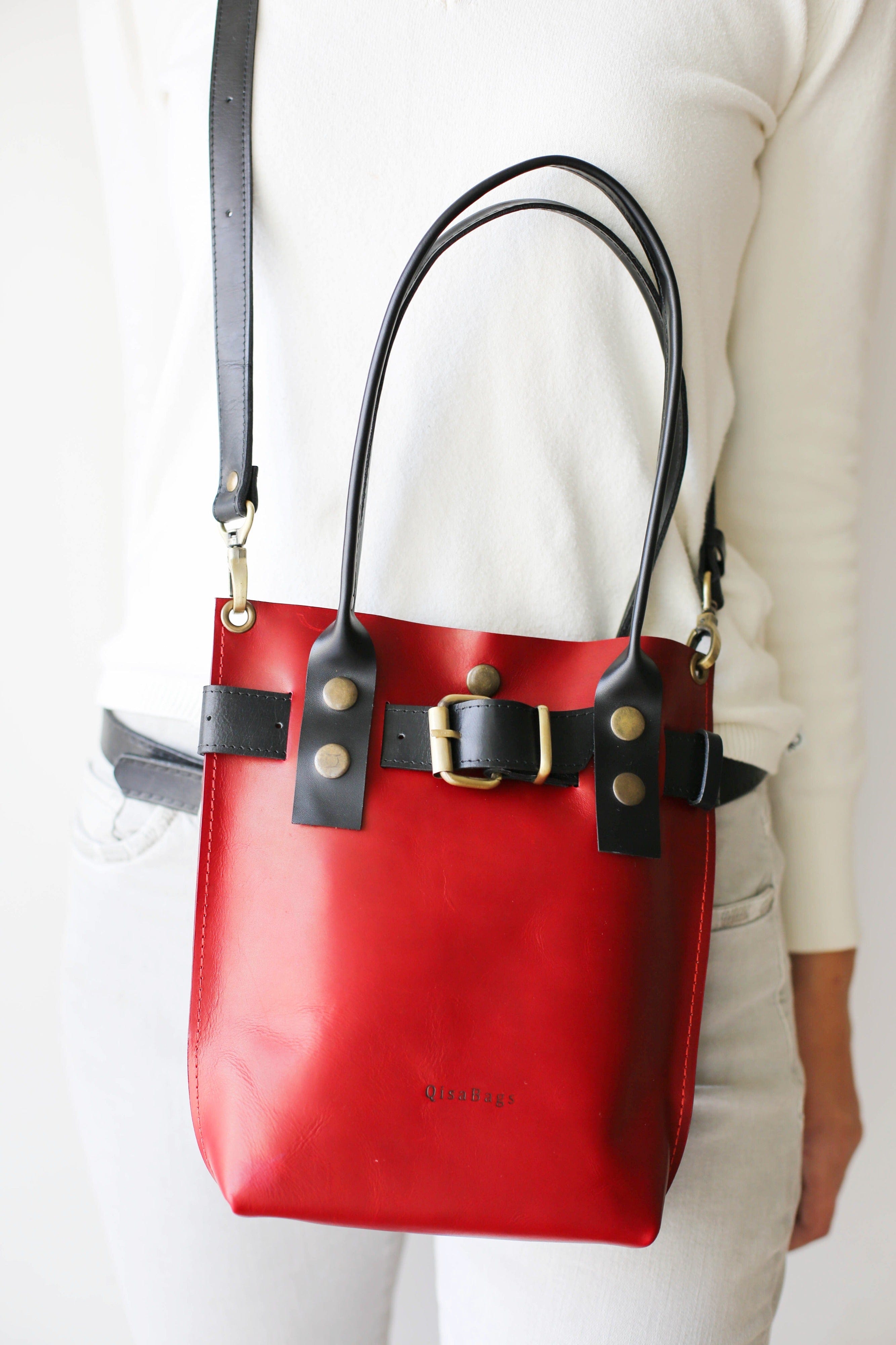 Leather cross body bag