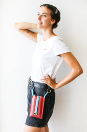 Red Leather waist bag