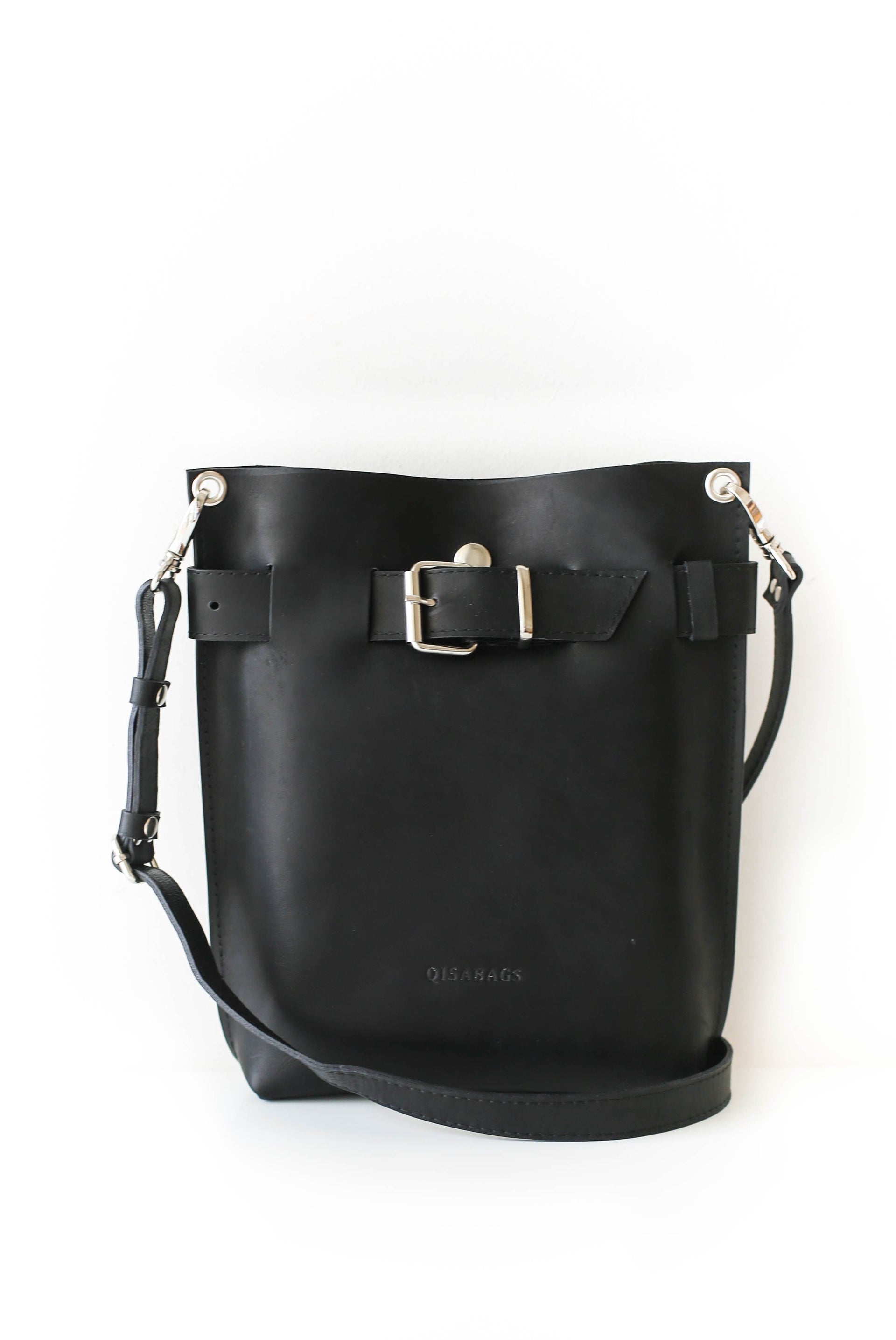 Small black leather purse