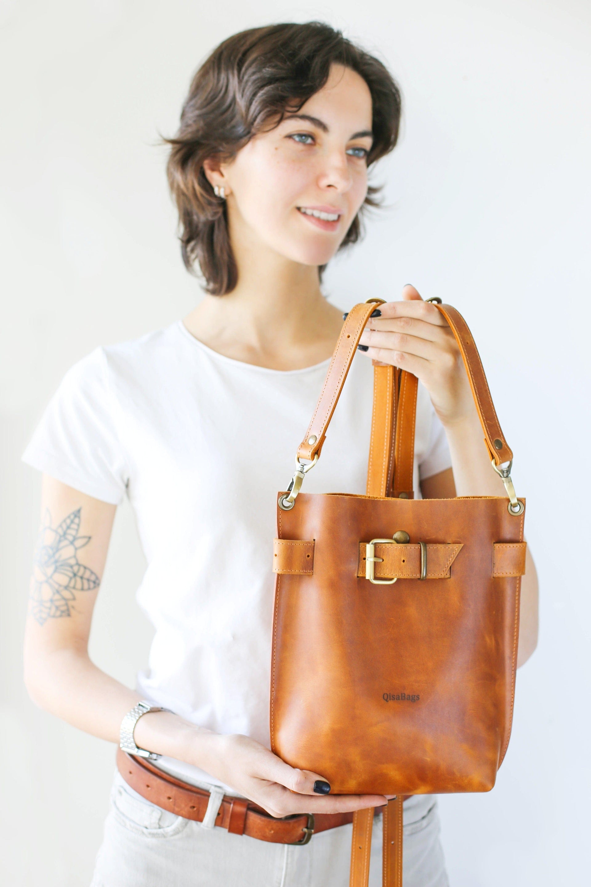 Convertible leather bag