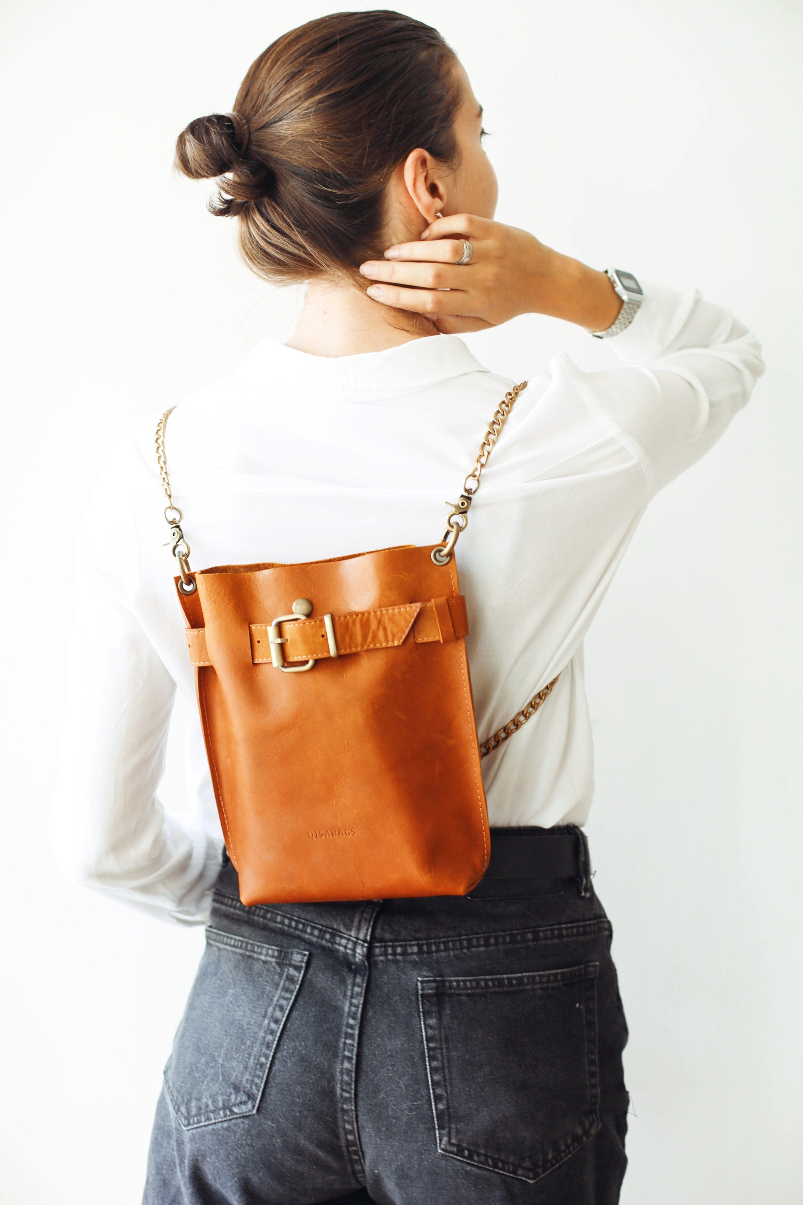 ★TOUT Y EST★ Chain Mini Cow Leather Bag BLACK LRBG4204BK small-brown-leather-bag-with-