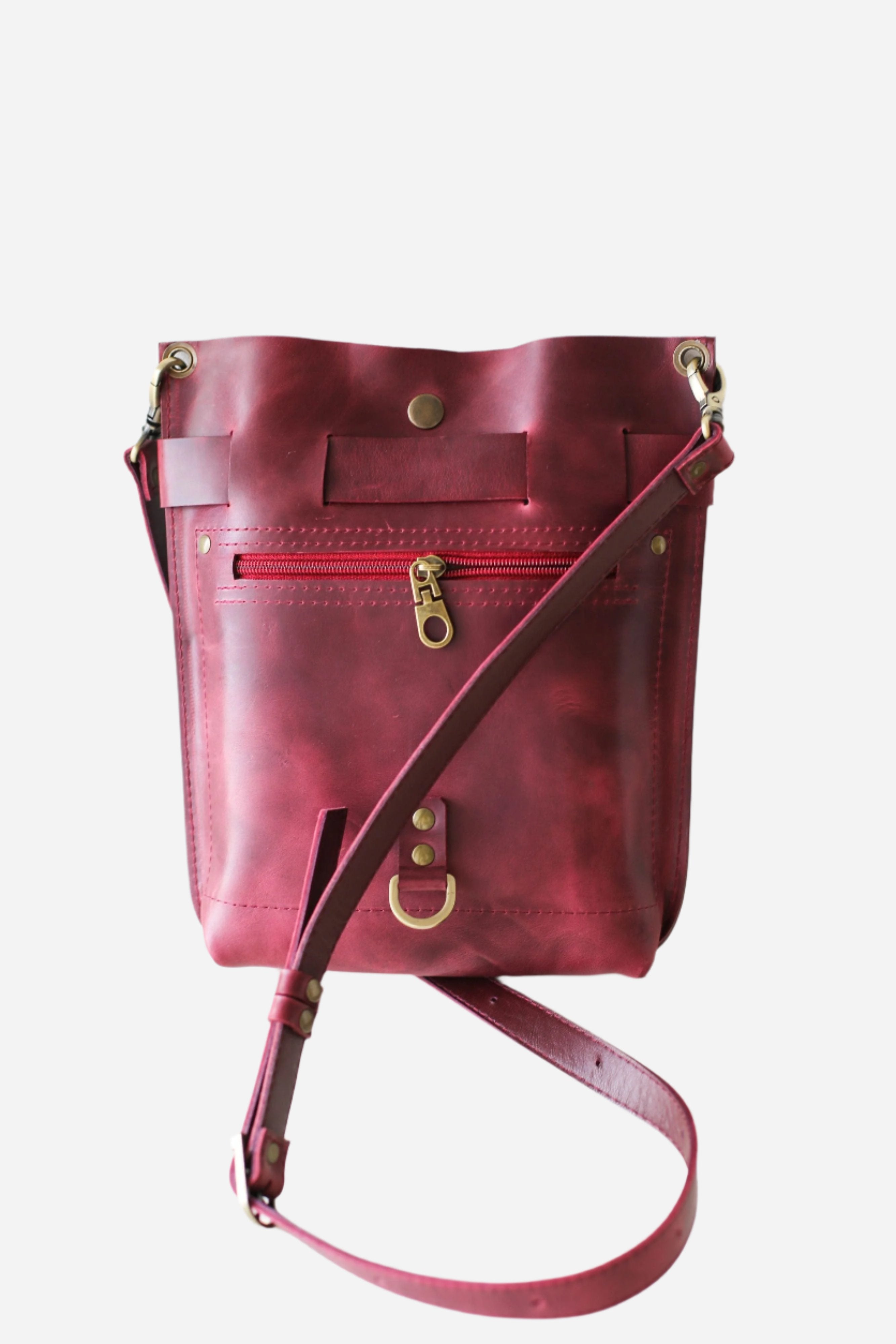 Burgundy Leather Purse for women