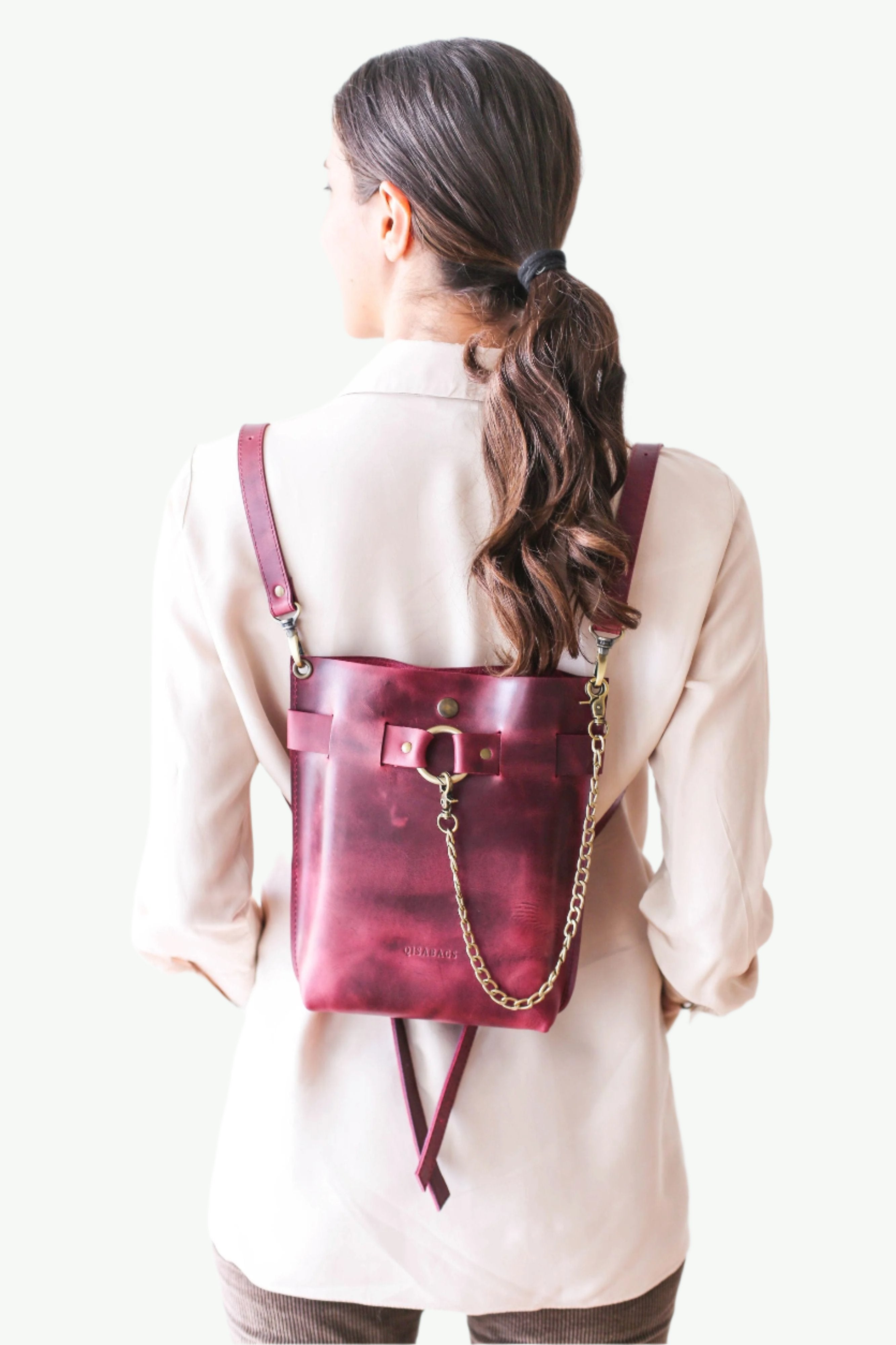 leather backpack purse