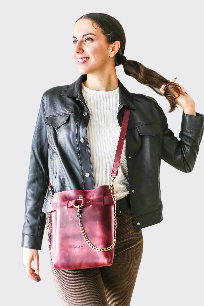 genuine leather crossbody bag