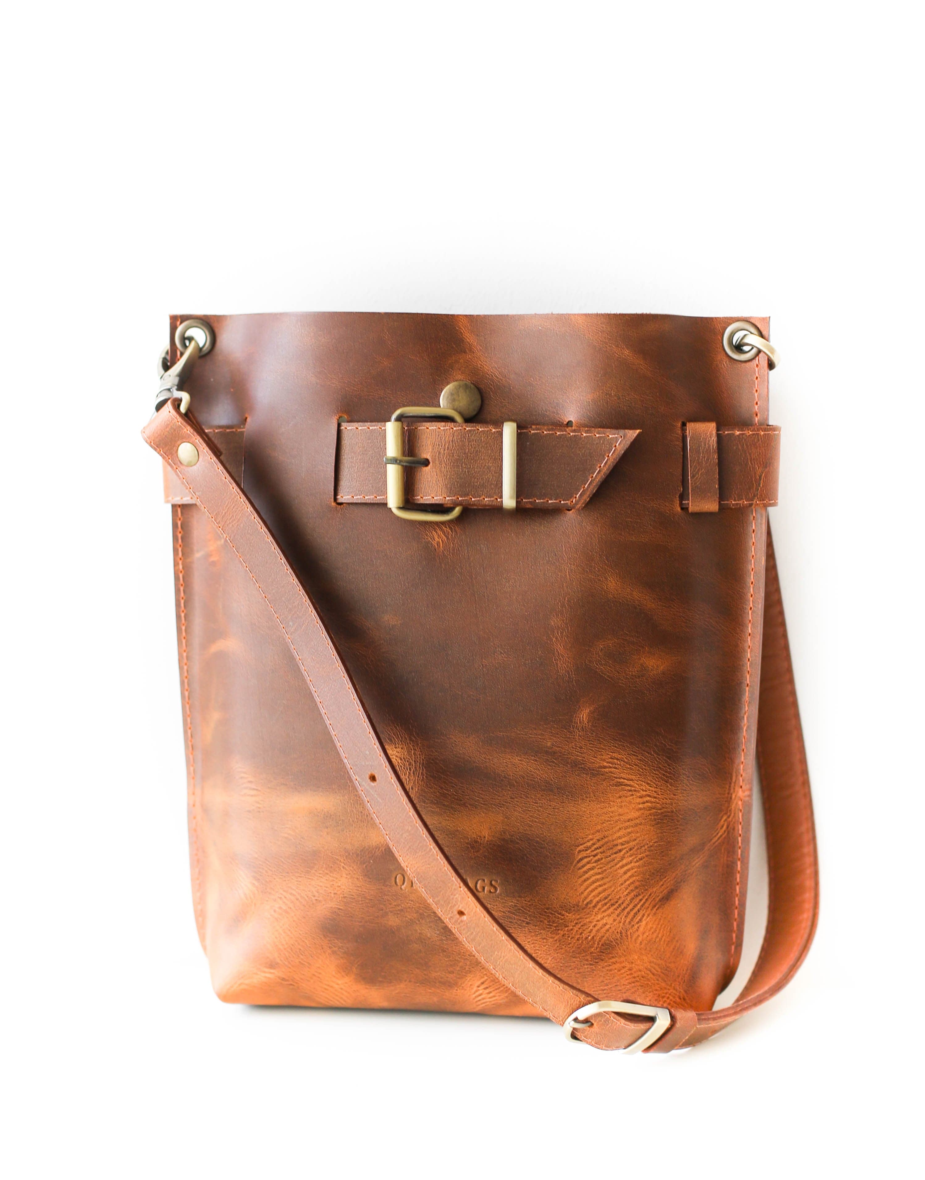 leather brown backpack