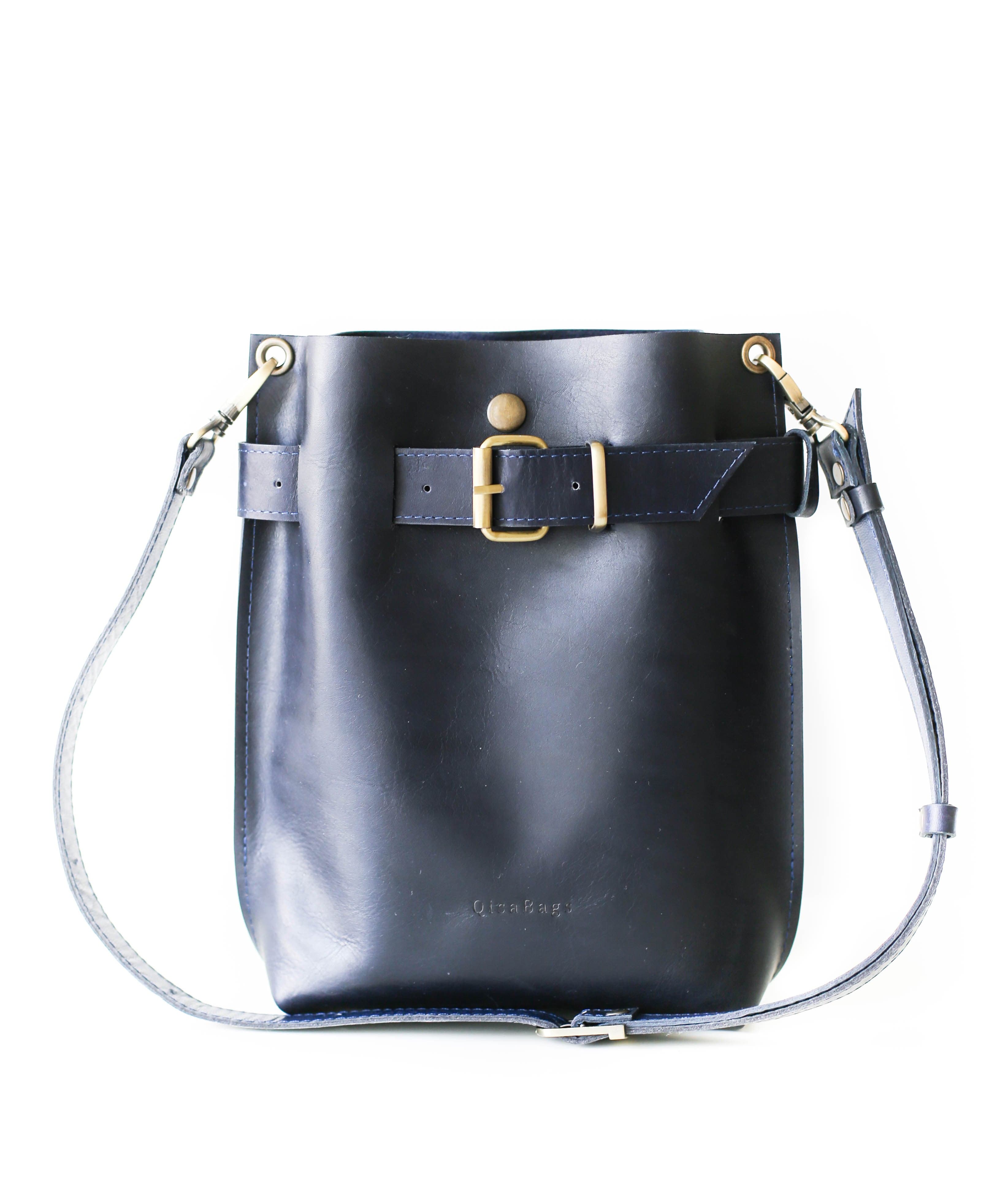 Small Dark Blue Leather Bag