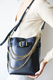 Navy Blue Leather Handbags