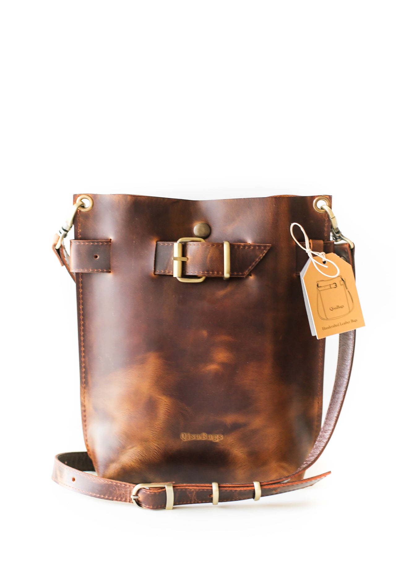 UKF New Lady's Leather Bag Fashionable Large Capacity Bucket Bag