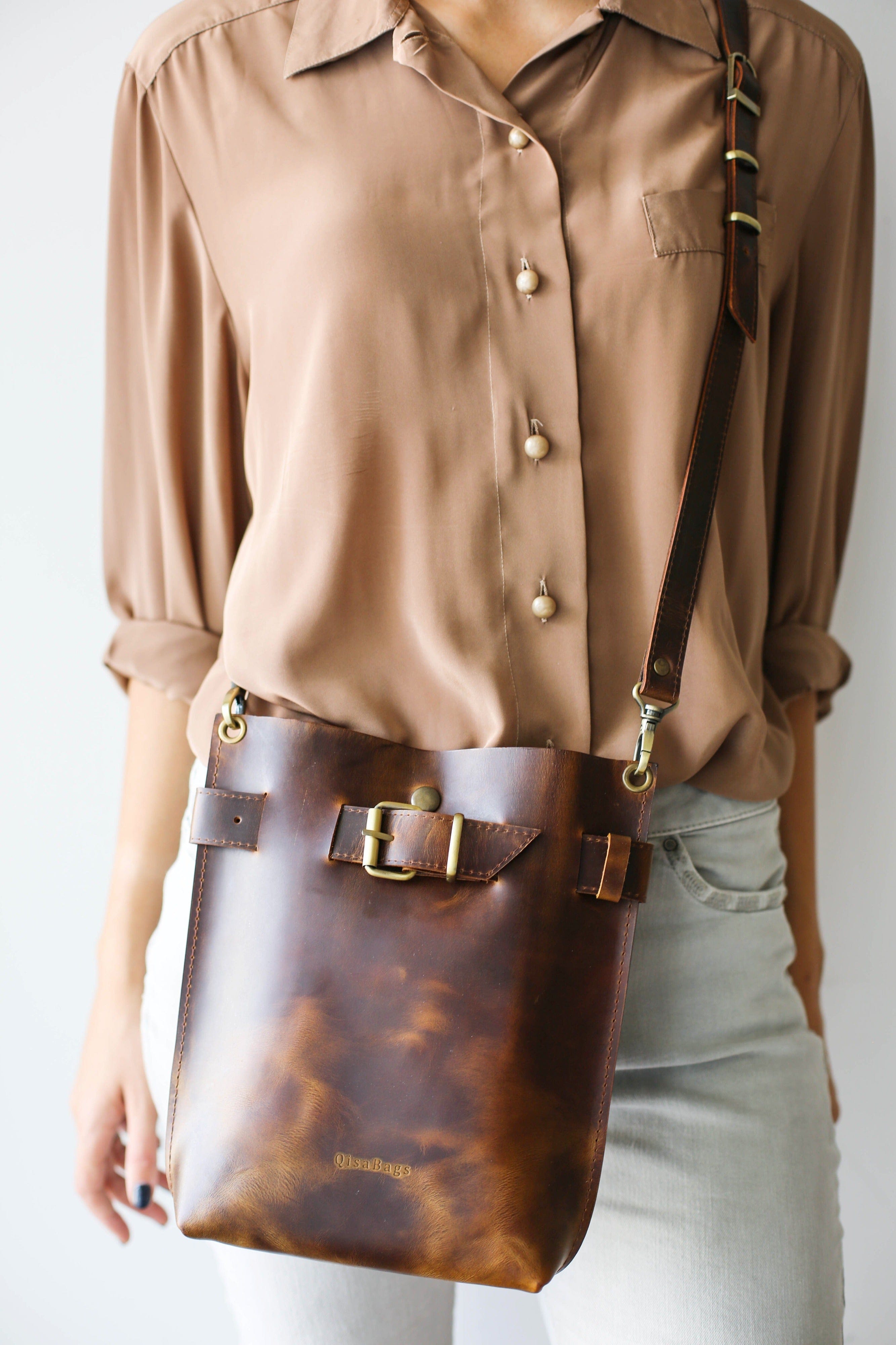 Brown Leather Crossbody Purse